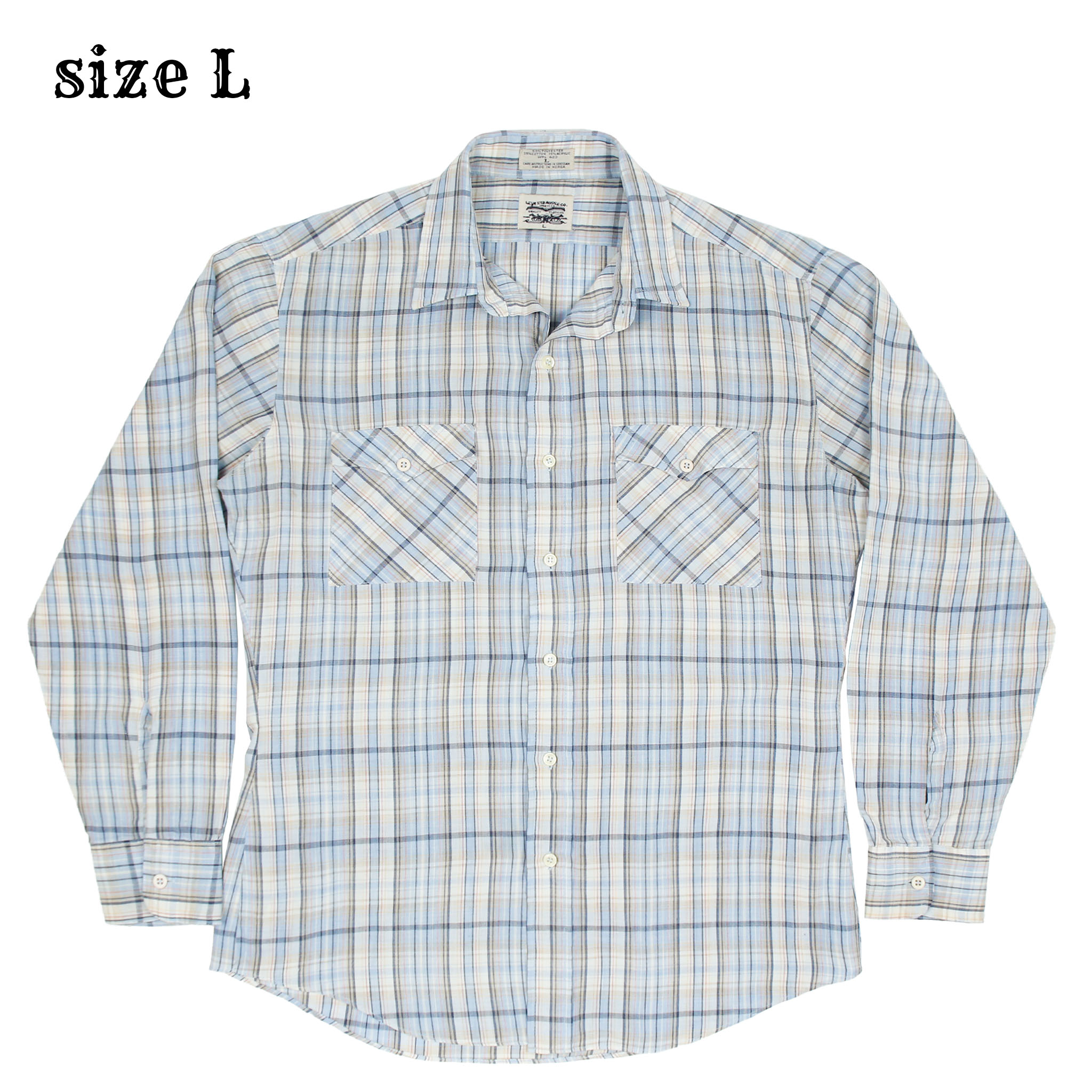 80s Levi's Original Men’s Plaid Shirt Size L