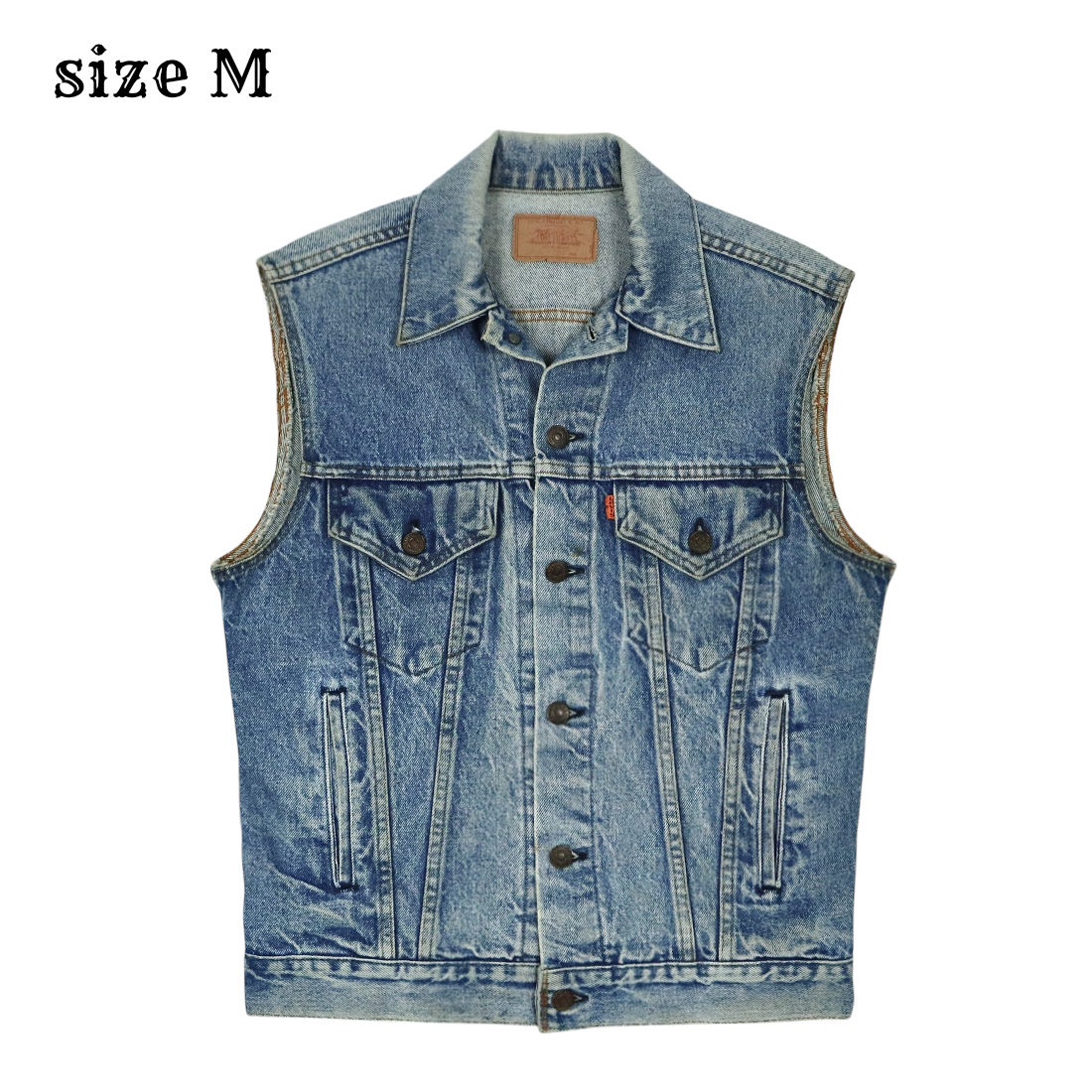 80s Levi's USA Sleeve-cutted Denim Vest Size M