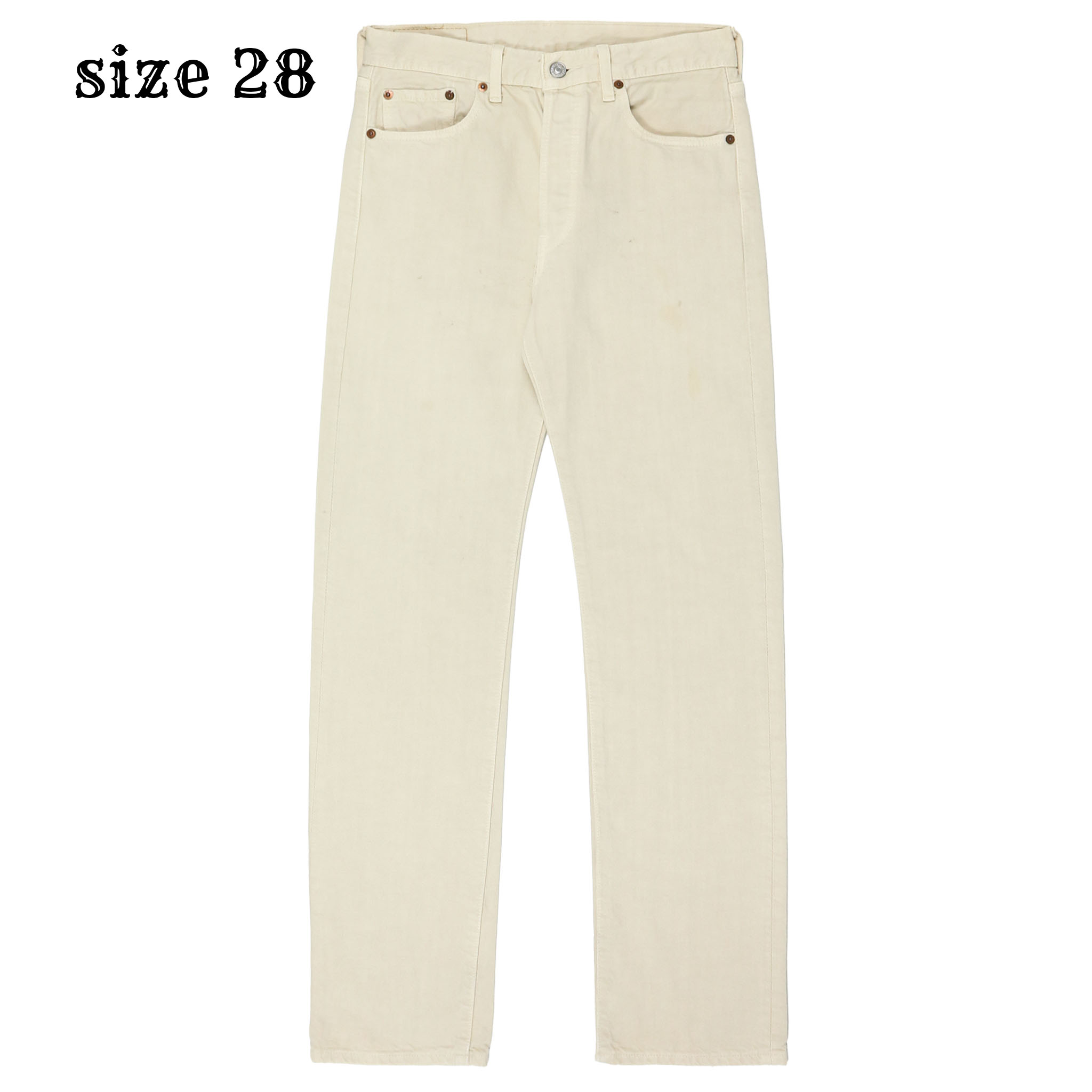 2000s Levi's 501 Ivory Denim Jeans Size 28