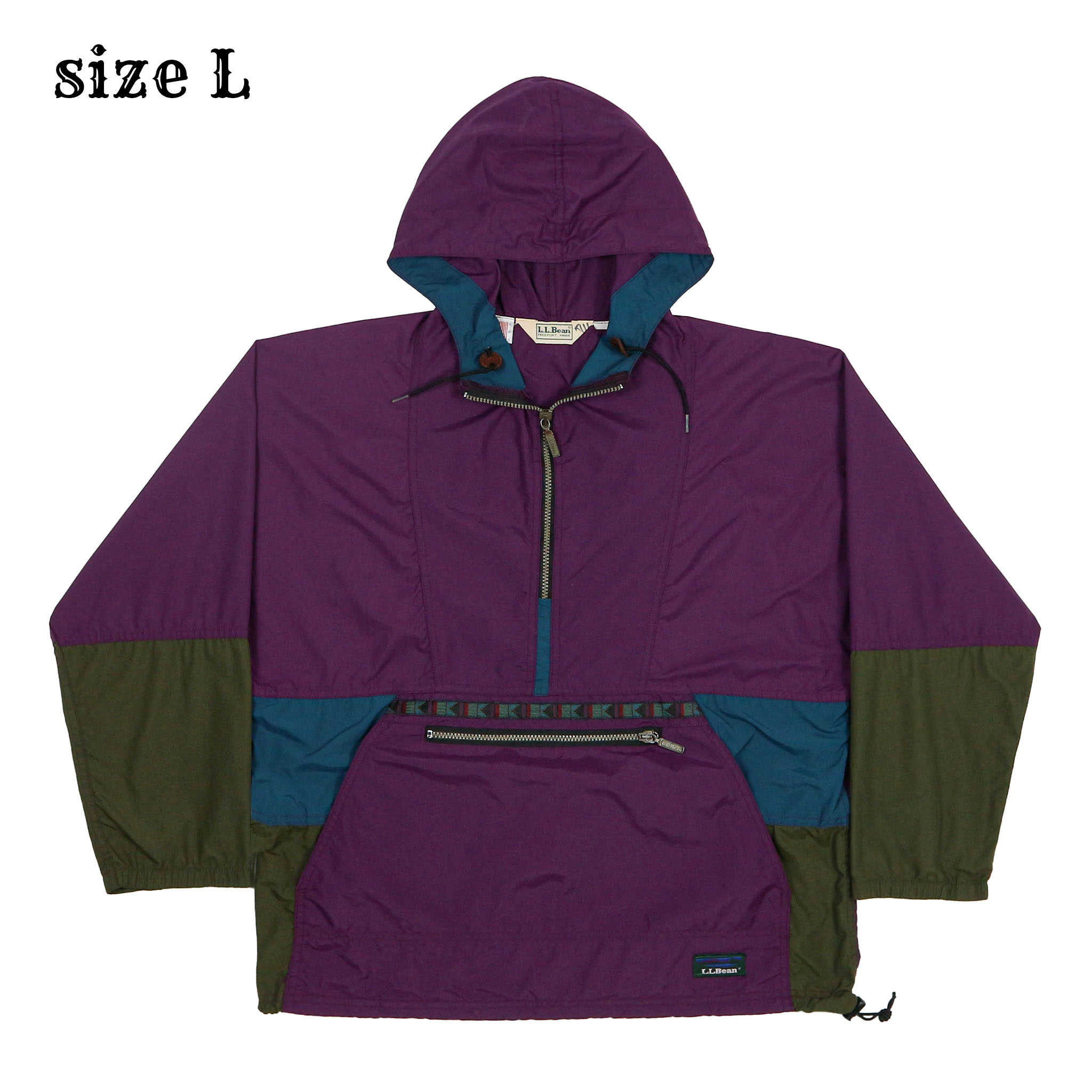 80s L.L.Bean USA Made Mountain Classic Anorak Size L