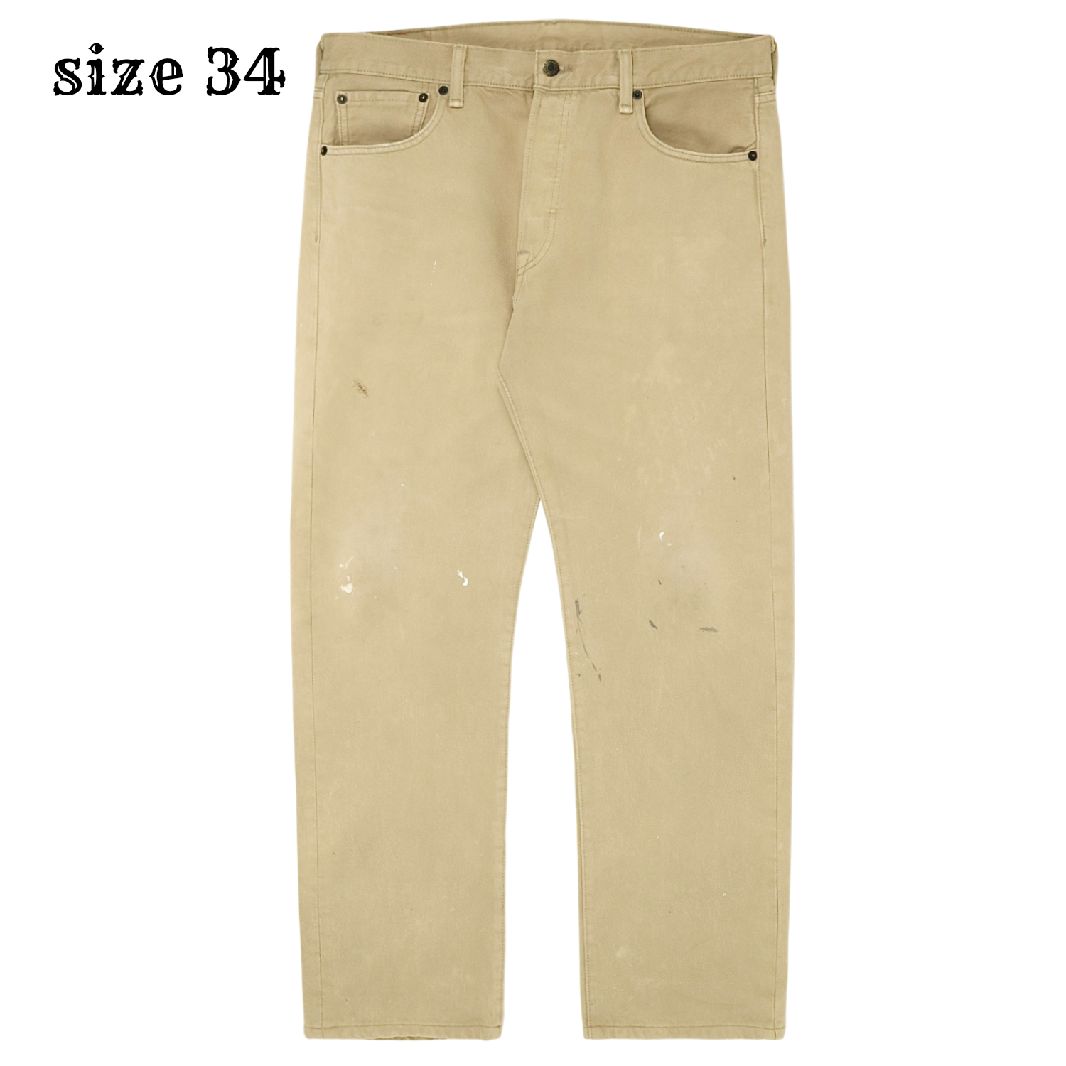 2010s Levi's 501 Beige Denim Jeans Size 34