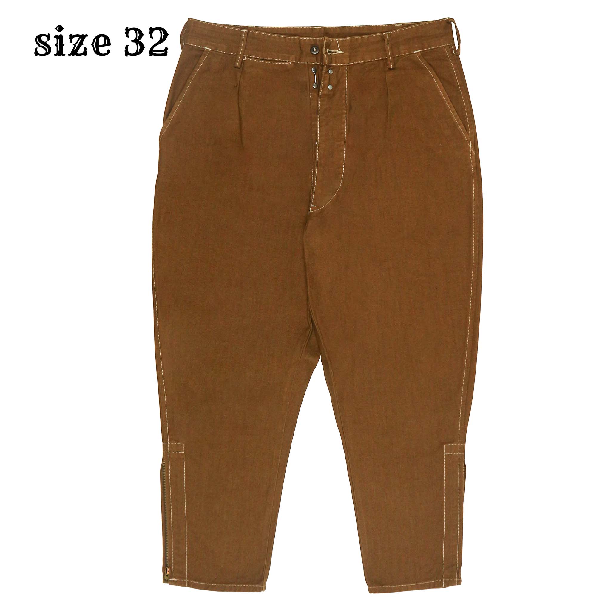 orSlow Japan Brown Cropped Fit Trousers Size 32