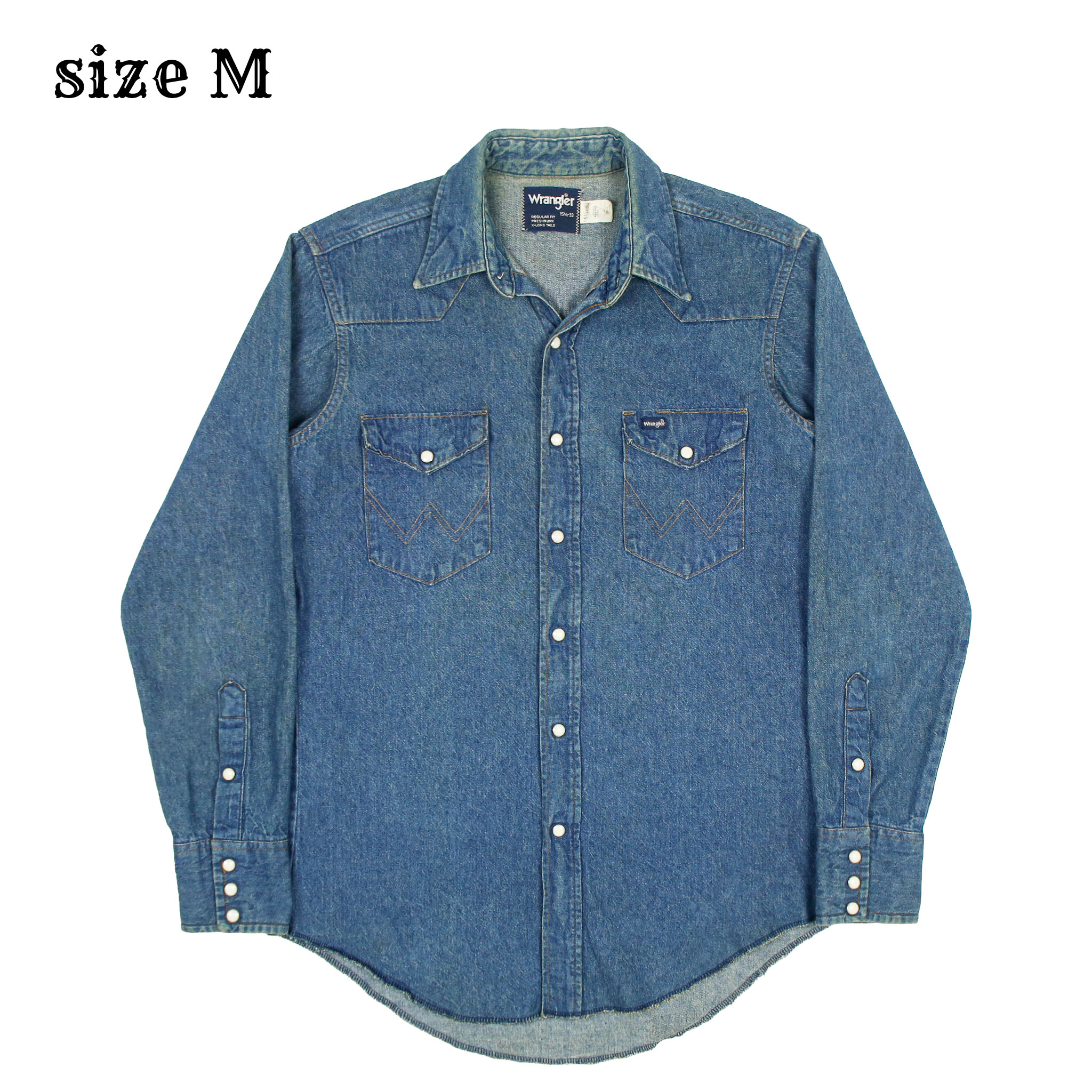90s Wrangler Made in USA Denim Western Shirt Size M