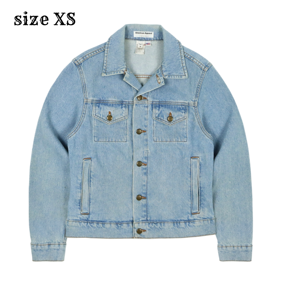 American Apparel Made in USA Denim Jacket Size XS