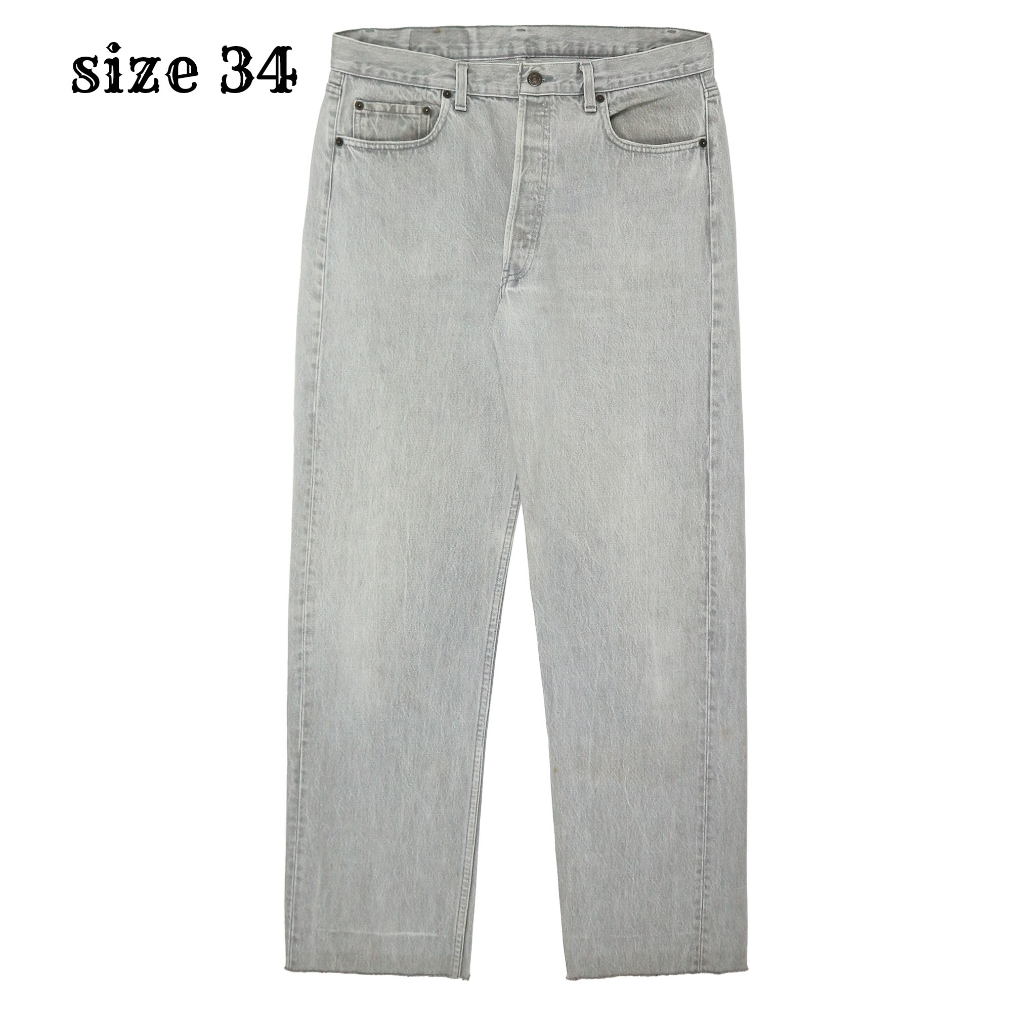 Vtg 80s Levi's 501 USA Gray Denim Jeans Size 34