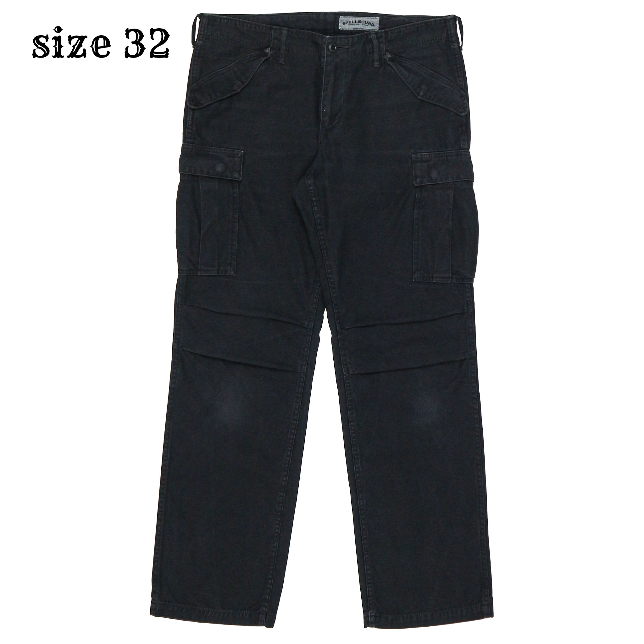 Spell Bound Japan Black Sateen Cargo Pants Size 32