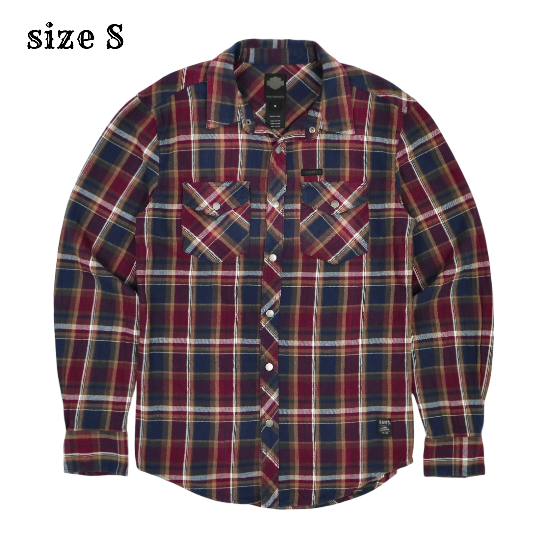 Harley Davidson Flannel Western Shirt Size S