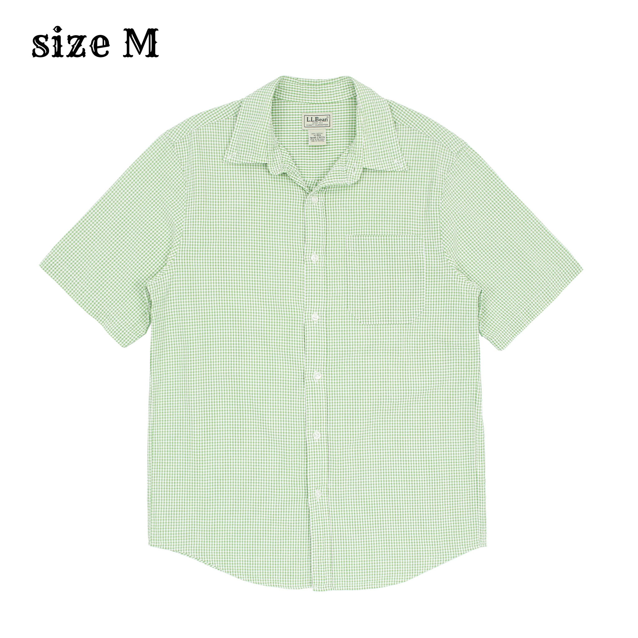 L.L.Bean Seersucker Short-sleeve Shirt Size M