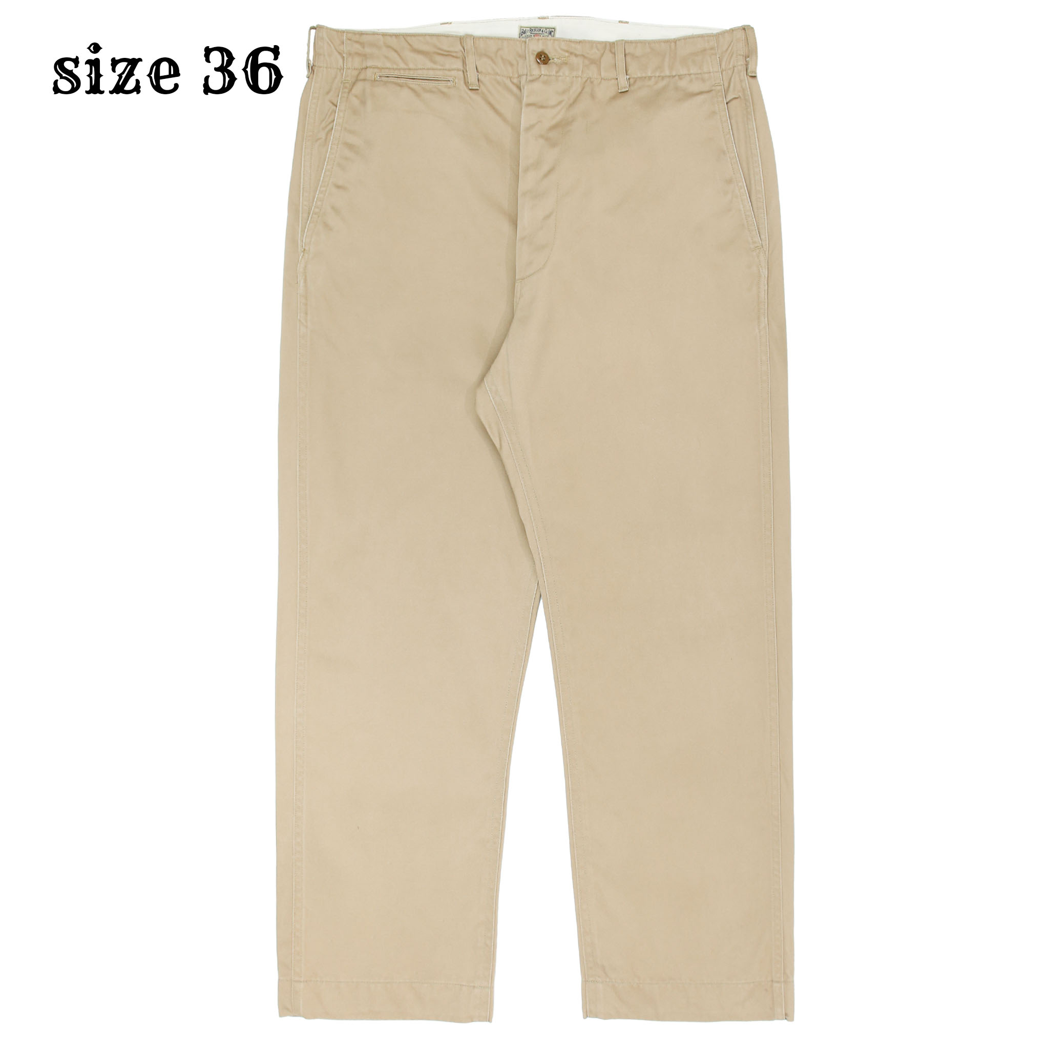 Buzz Rickson’s Military Khaki Trousers Size 36