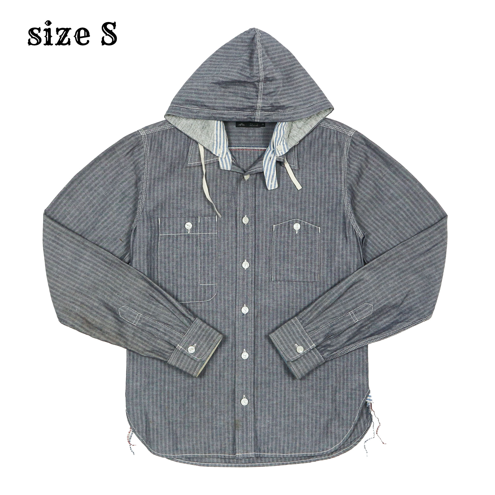 Men’s Melrose Herringbone Hooded Shirt Size S