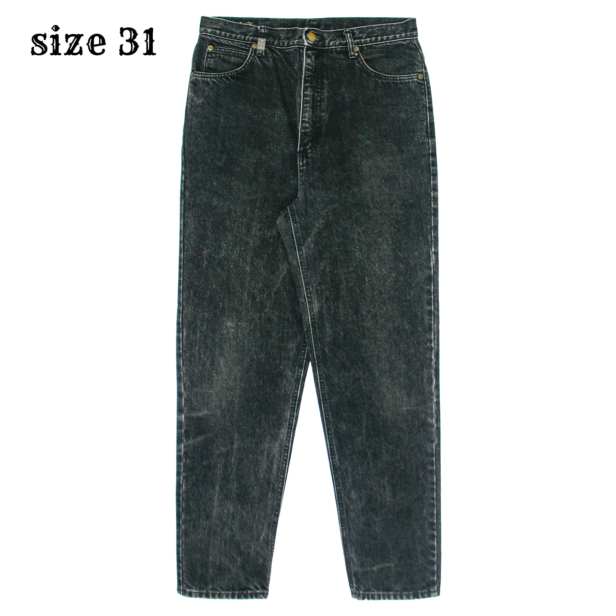 90s Lee Black Denim Tapered Jeans Size 31