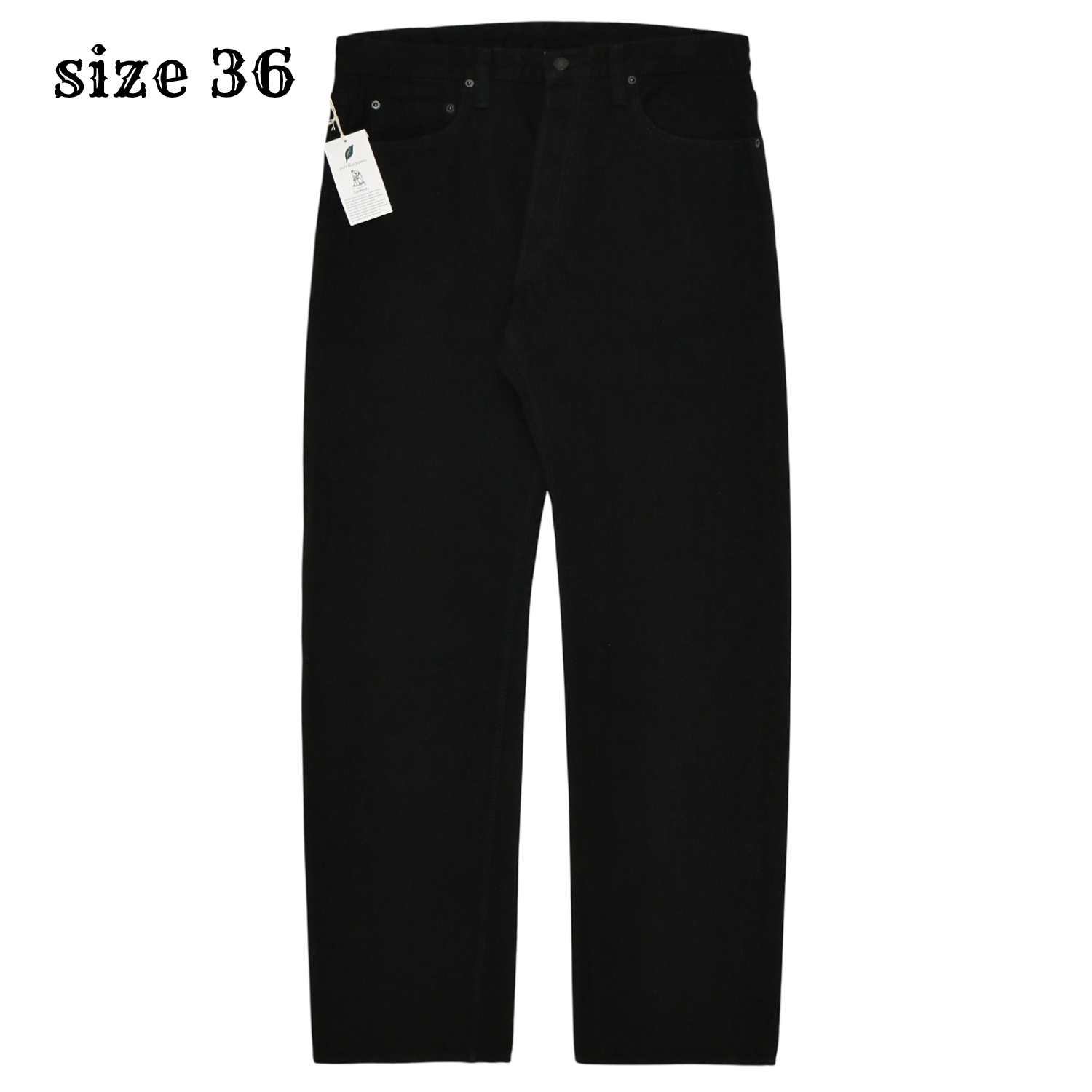 Pure Blue Japan Tea-core Dyed Black Selvedge Jeans TCD-003-BK Size W36