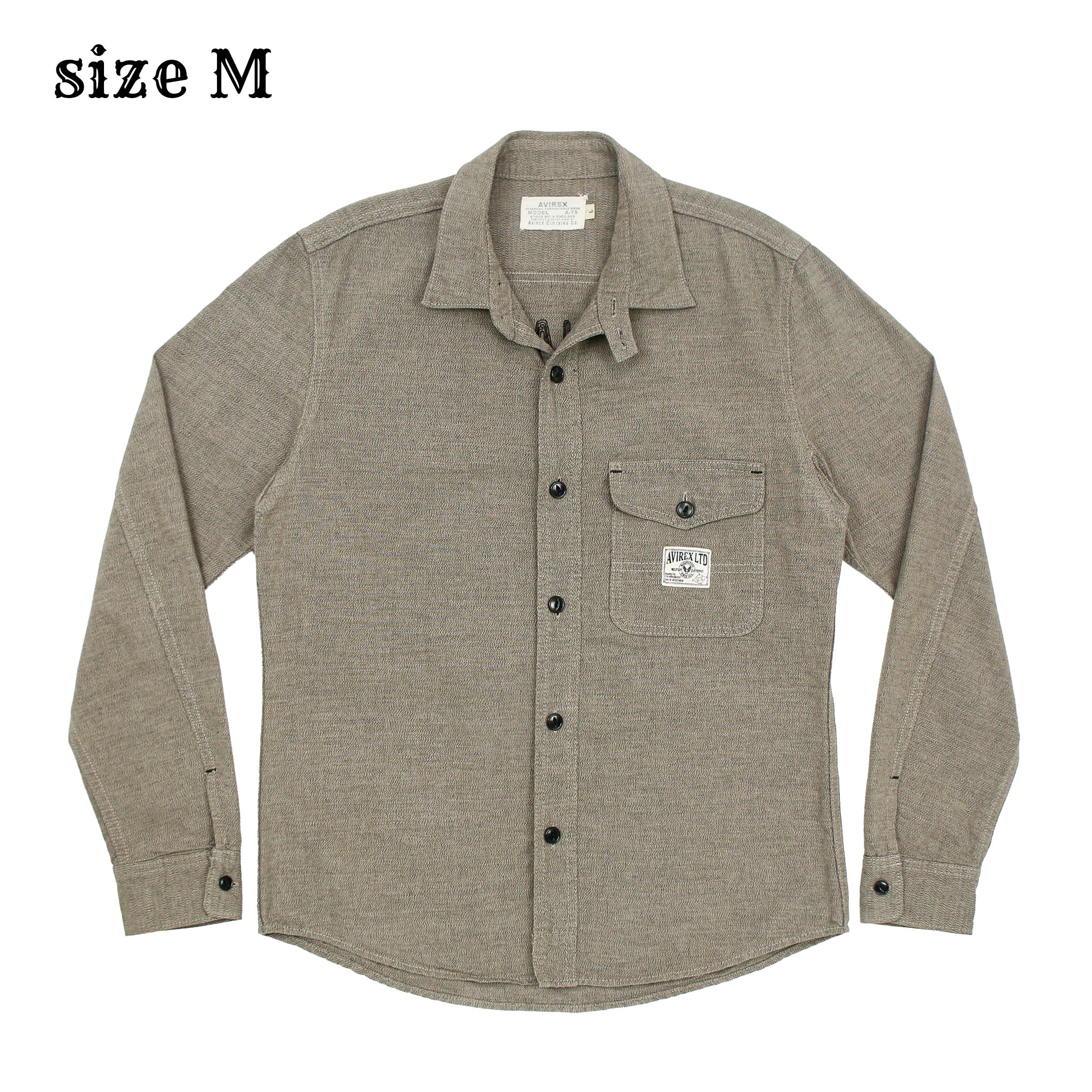 Avirex JPN Salt-pepper Cloth Work Shirt Size M