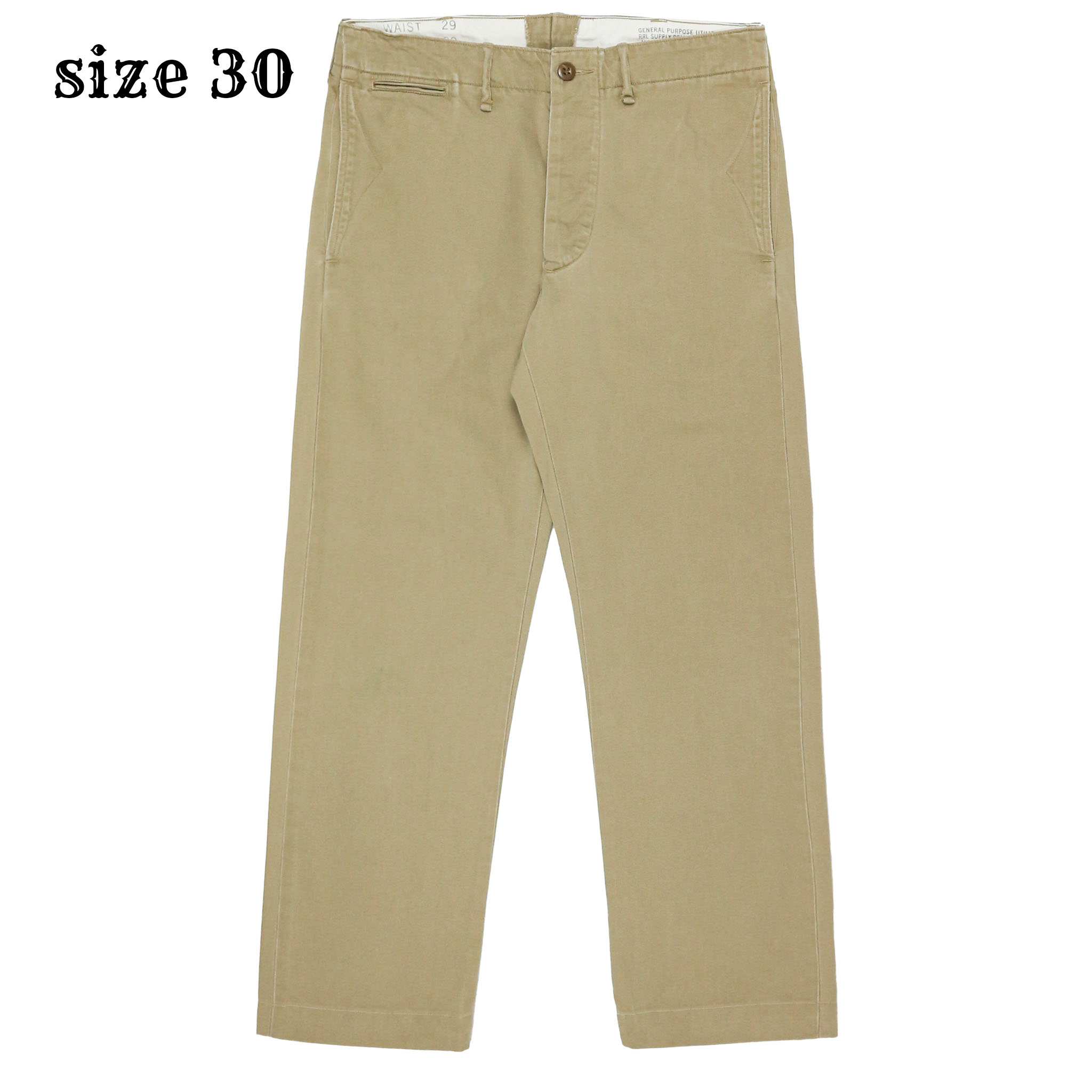 Double RL RRL Type Military Khaki Trousers Size 30