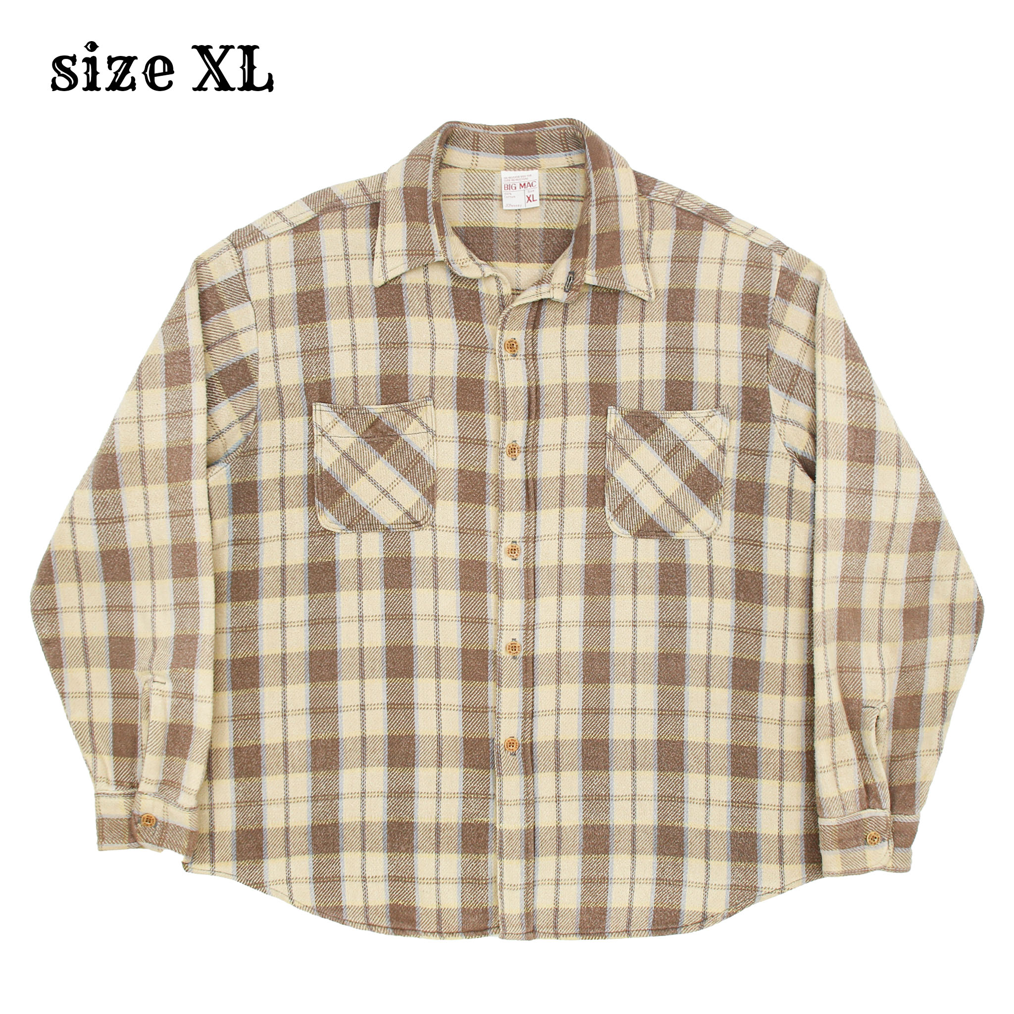 Vintage 70s Big Mac JCPenney Flannel Shirt Size XL