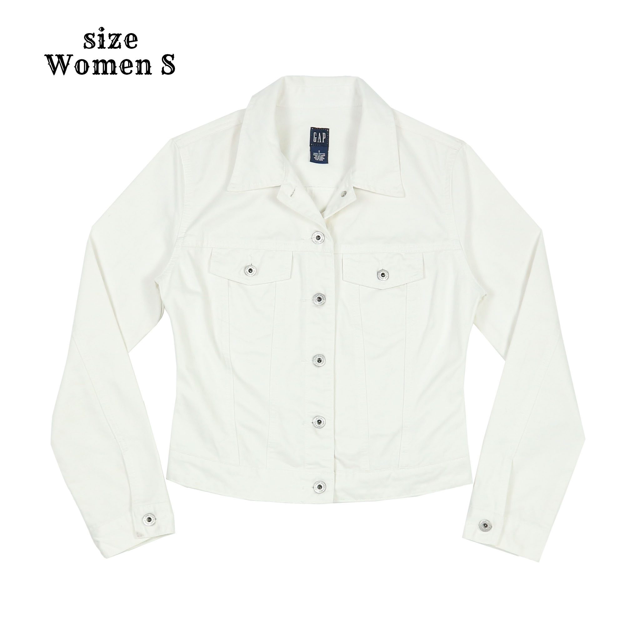 00s GAP White Denim Jacket Women Size S