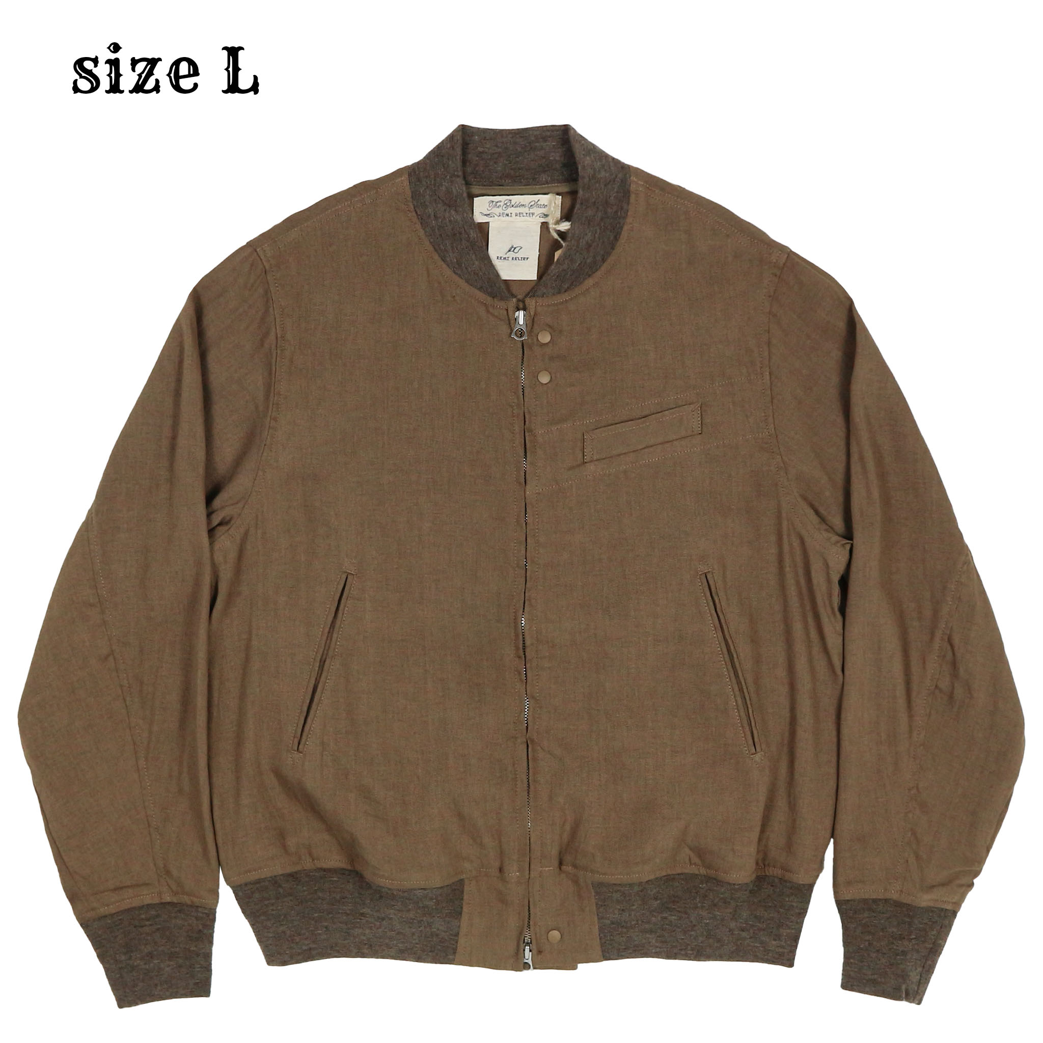 Remi Relief Japan Linen Unlined MA-1 Jacket Size L