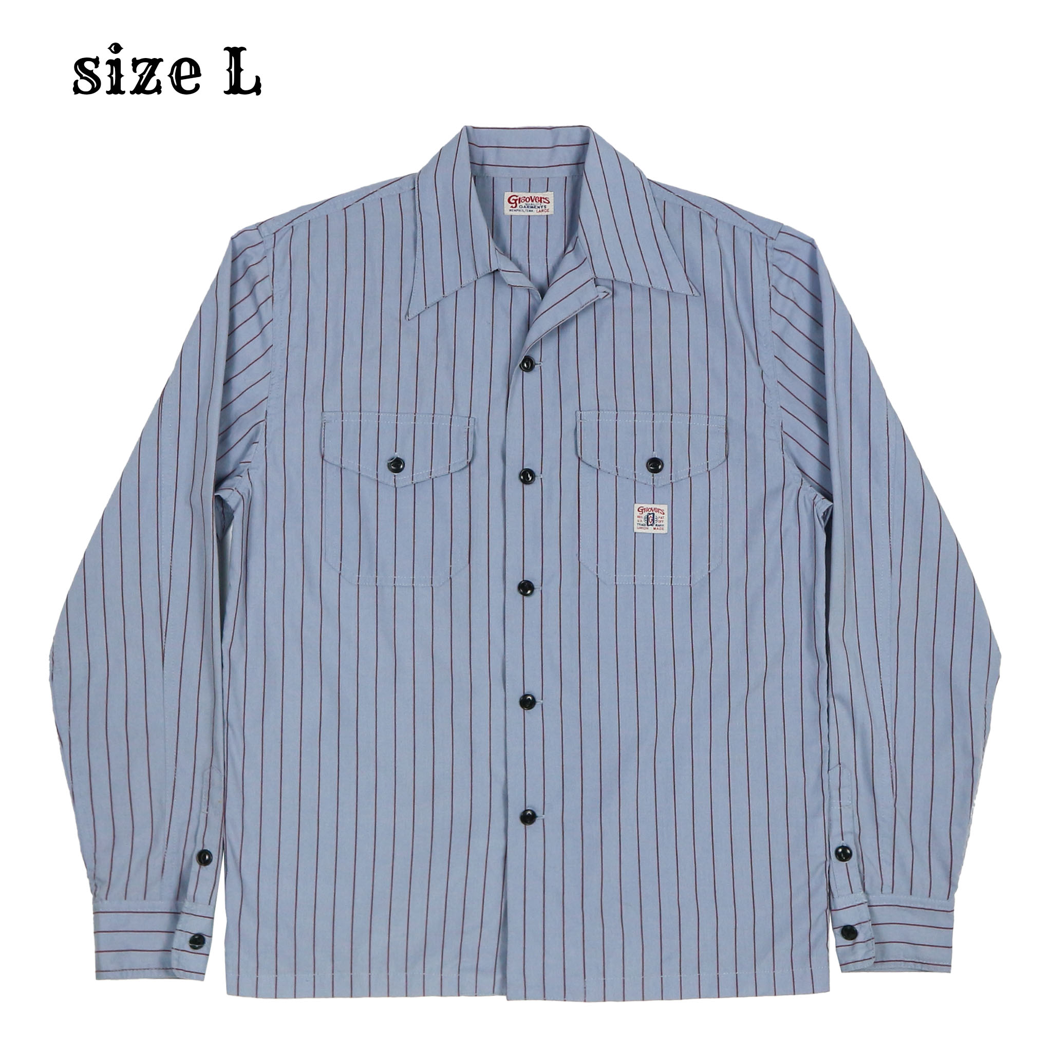 Groovers Japan Made Stripe Work Shirt Size L