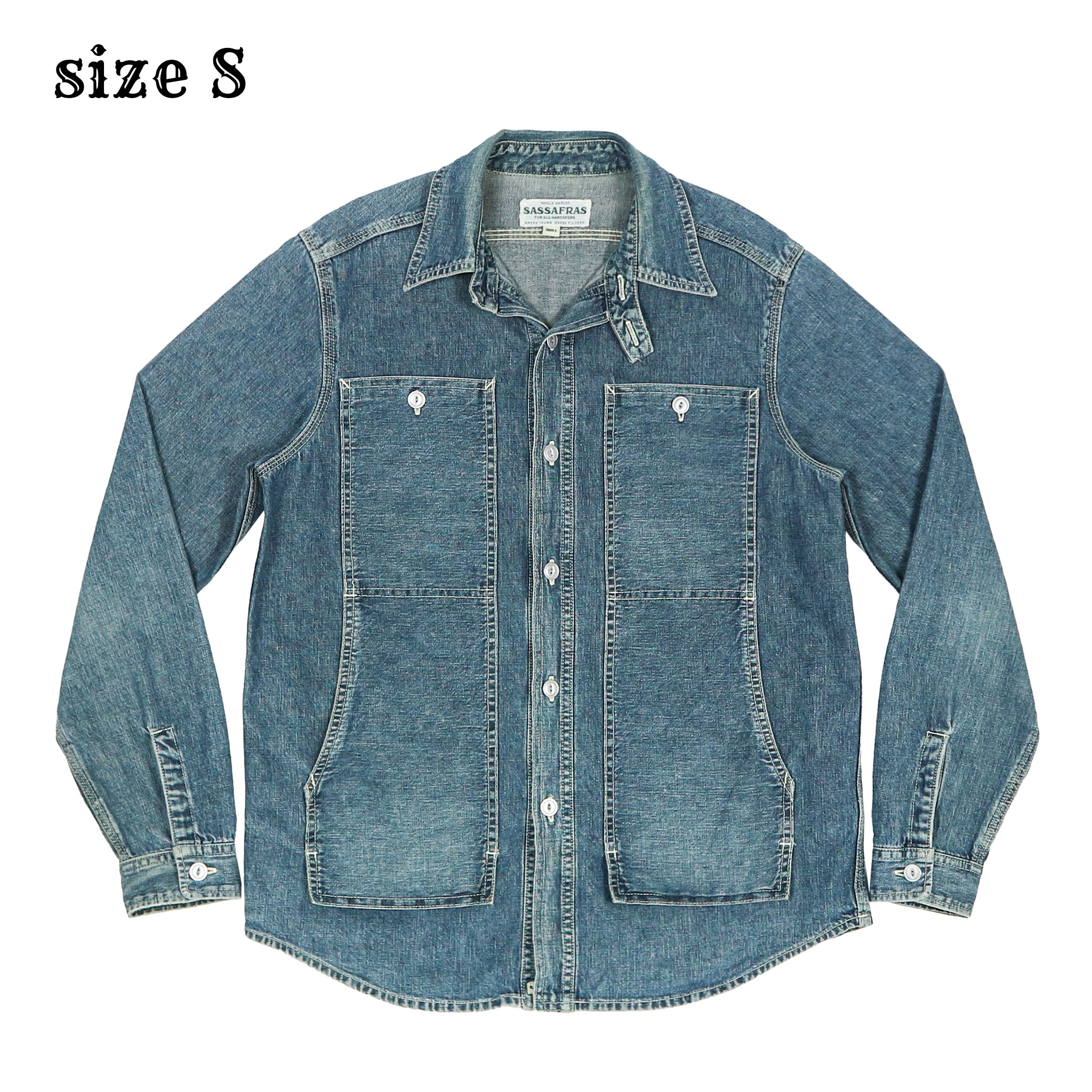 Sassafras Japan Made Denim Work Shirt Size S