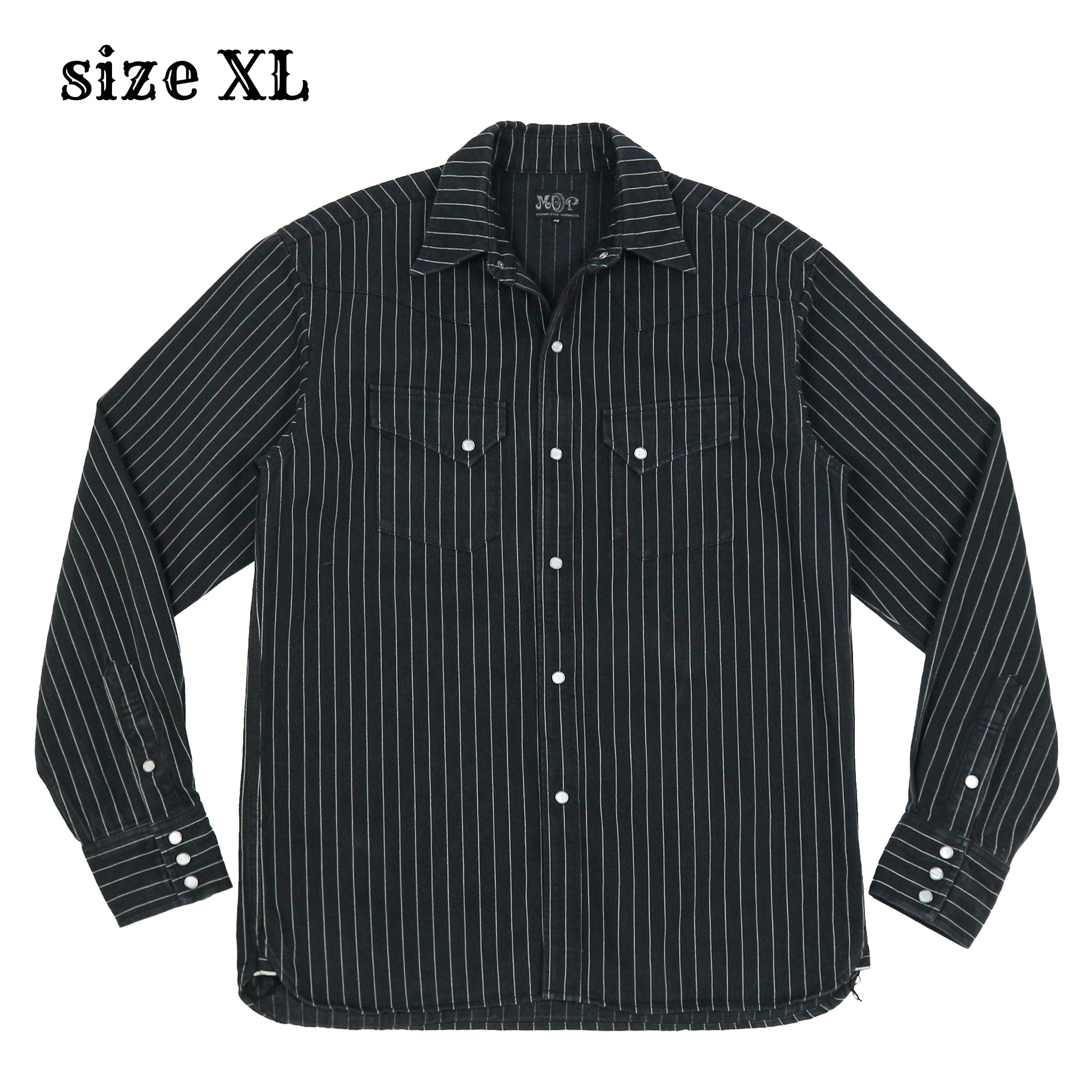 Mom&Pop Japan Heavy Cotton Herringbone Western Shirt Size XL