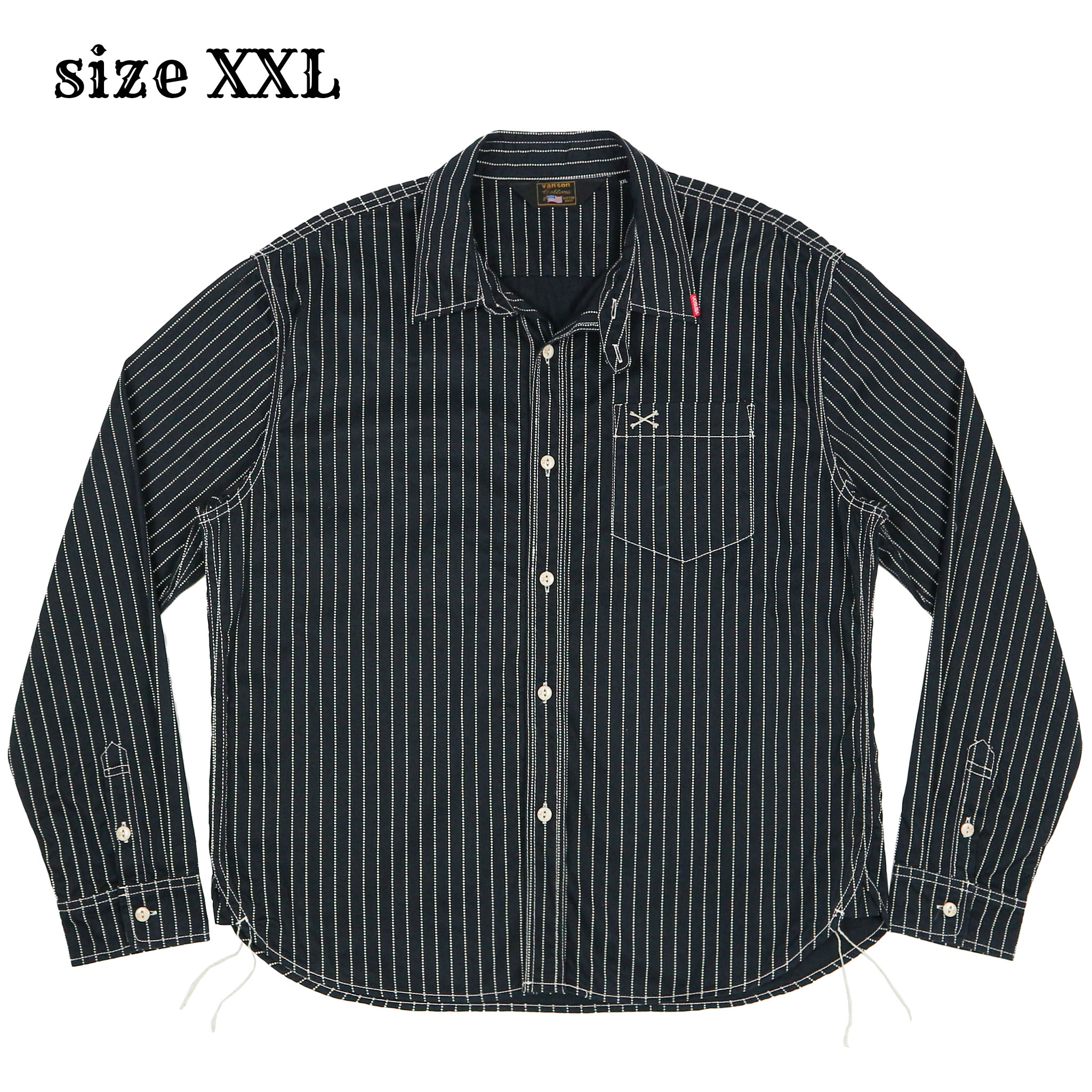 Vanson Japan Wabash Stripe Work Shirt Size XXL