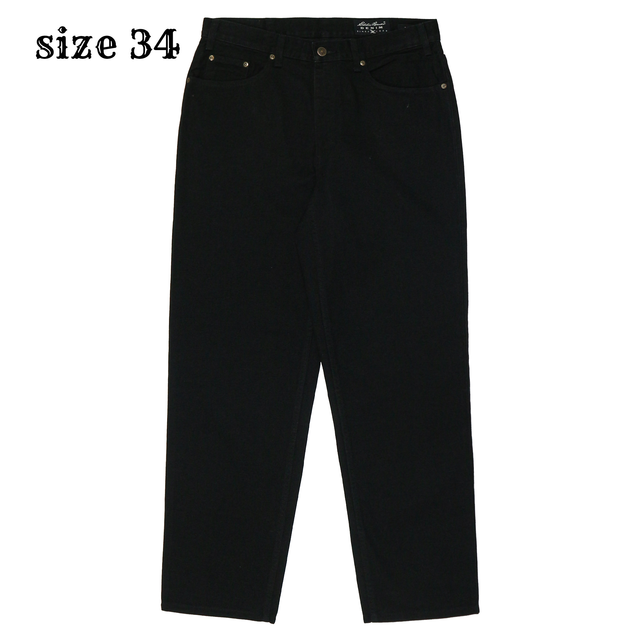 Eddie Bauer Relaxed Fit Black Denim Jeans Size 34