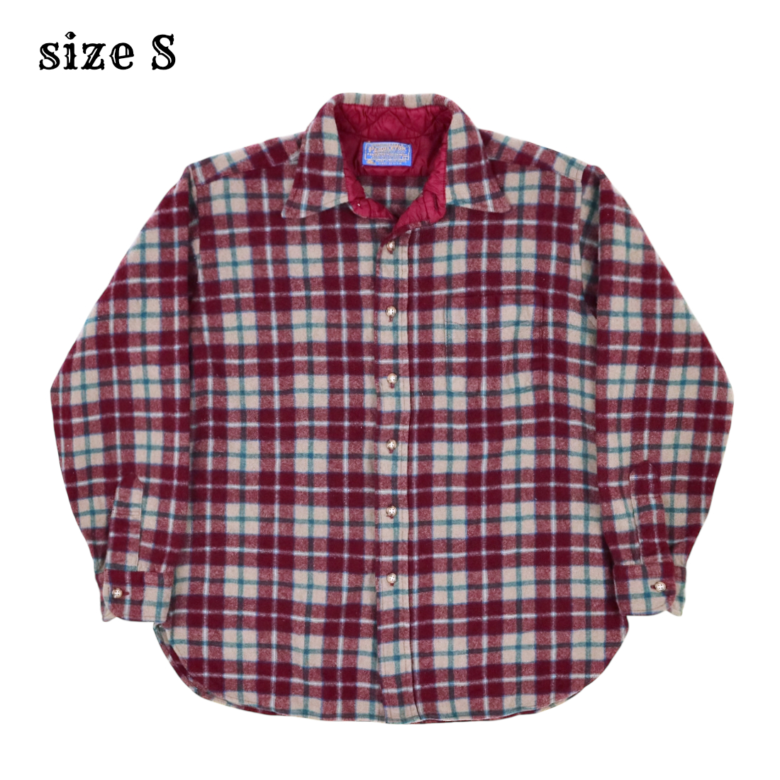 Vintage 70s Pendleton Wool Plaid Shirt Size S