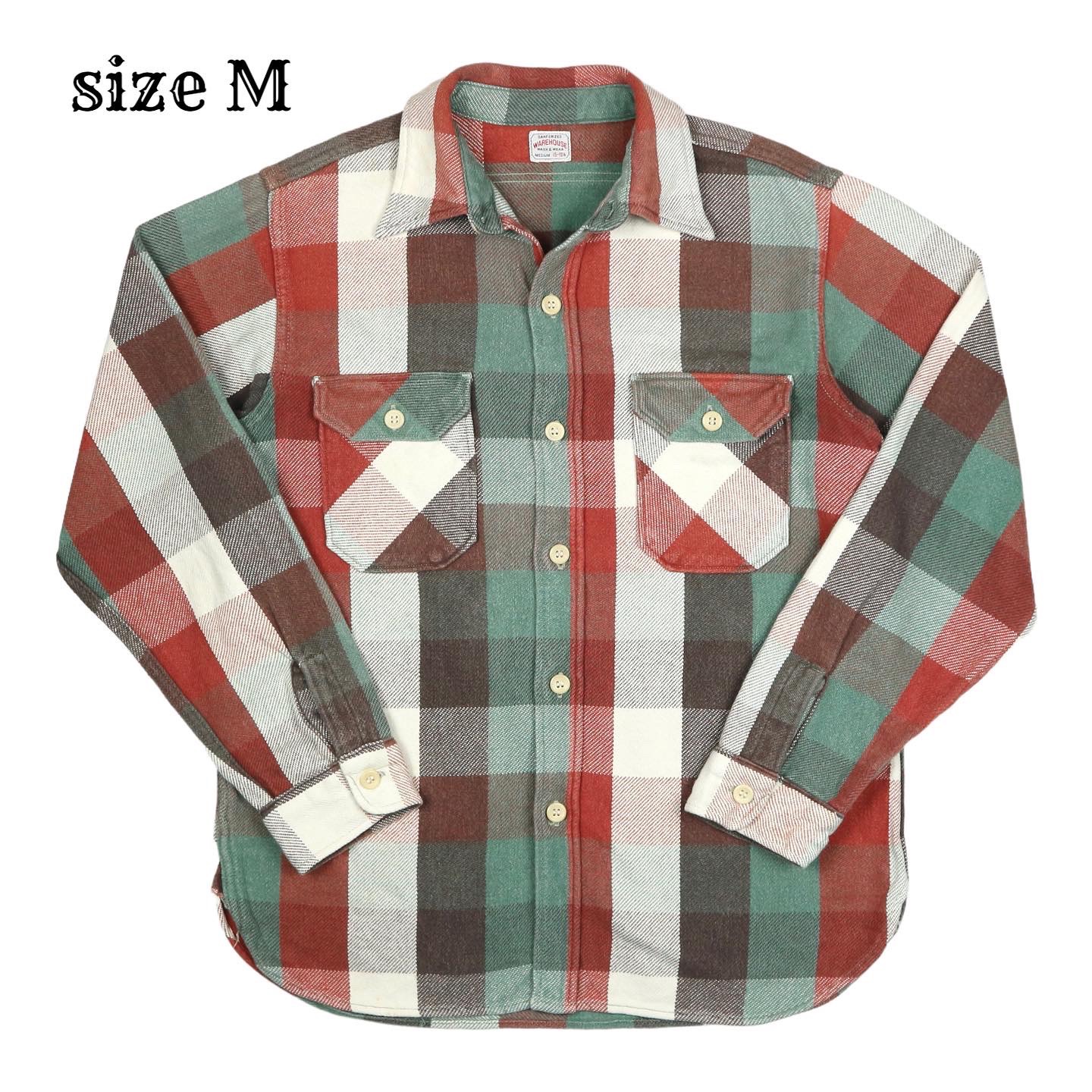 Warehouse Super Heavy Flannel Work Shirt Size M