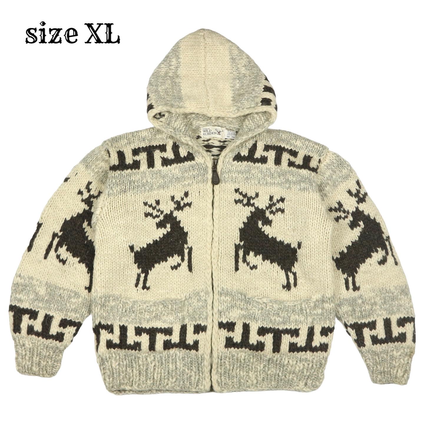 Wild Burden Heavy Wool Cowichan Sweater Size XL