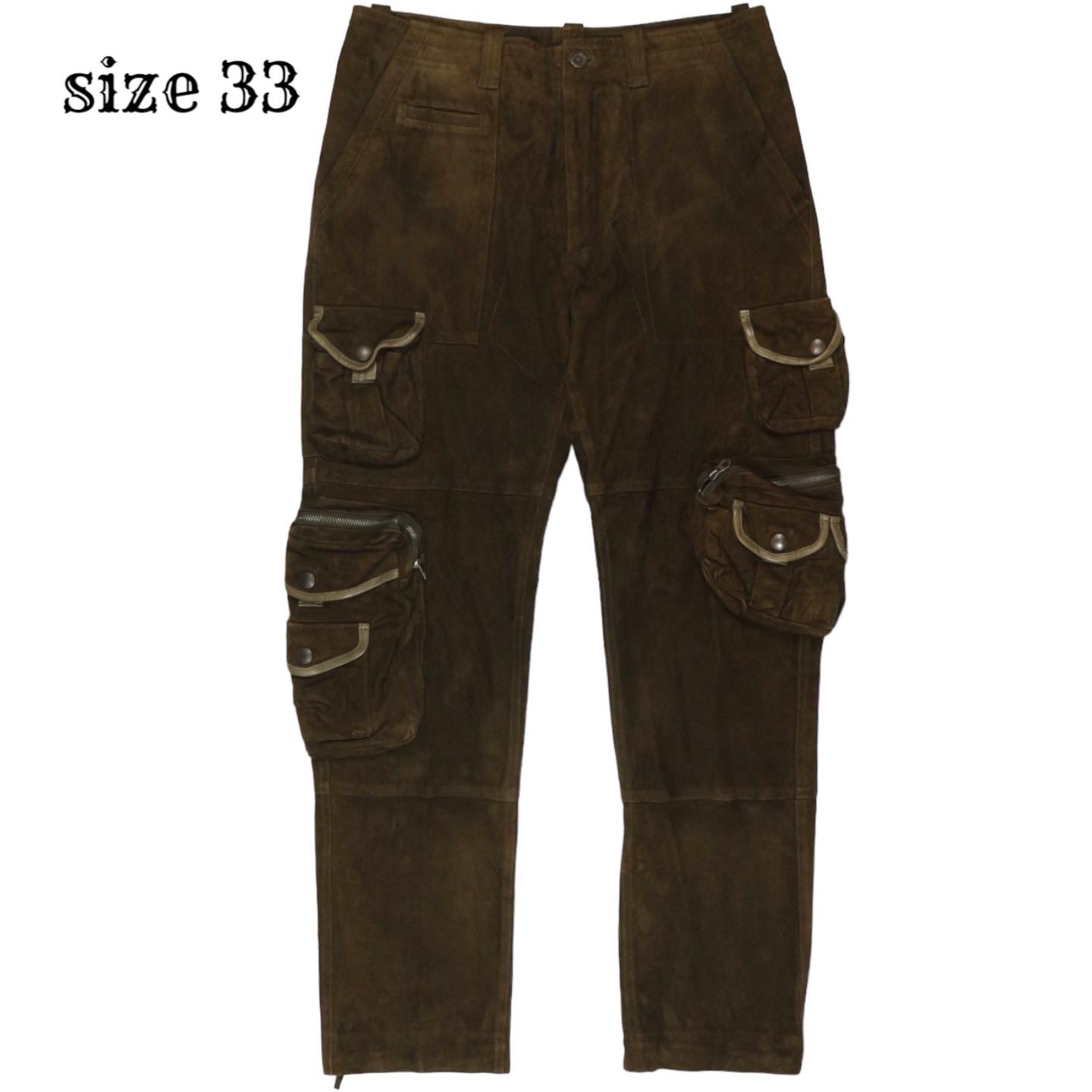 Rare Polo by Ralph Lauren Goat Suede Cargo Pants Size 33