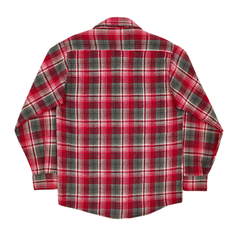 Vtg 80s Five Brother Plaid Flannel Shirt Size S
