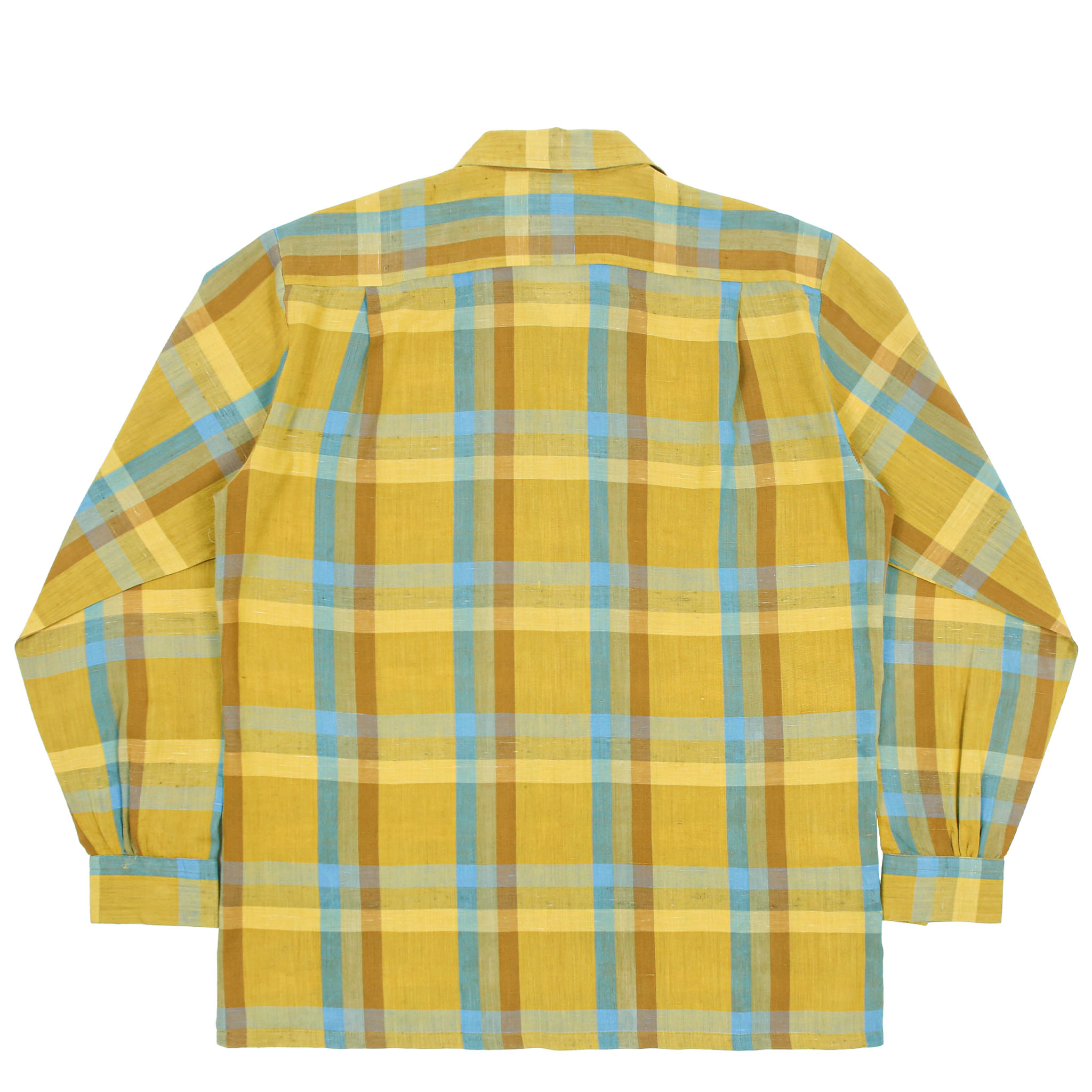 60s Vintage Donegal Loop Collar Plaid Shirt Size M