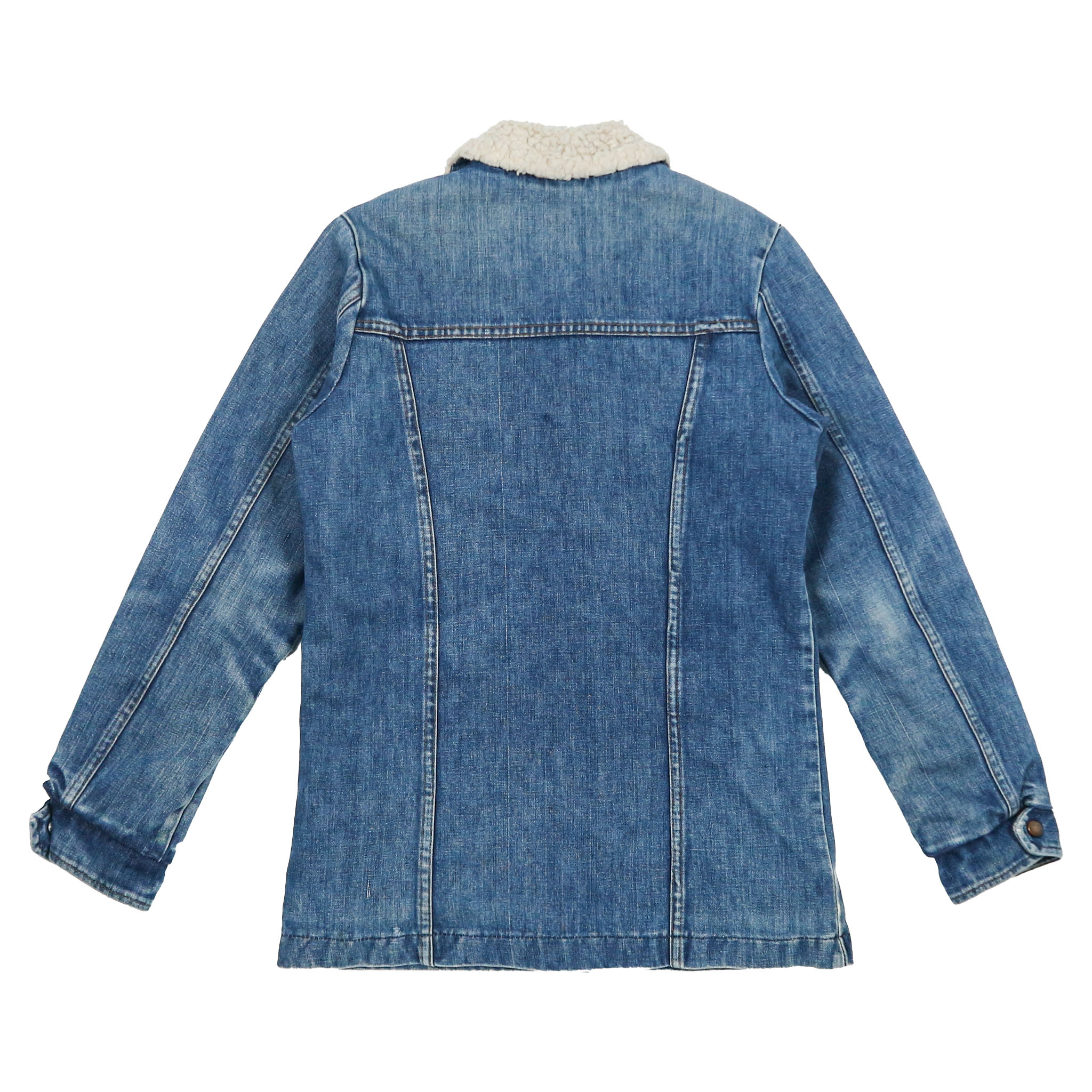 Vtg 80s Wrangler USA Sherpa-lined Denim Jacket Size S