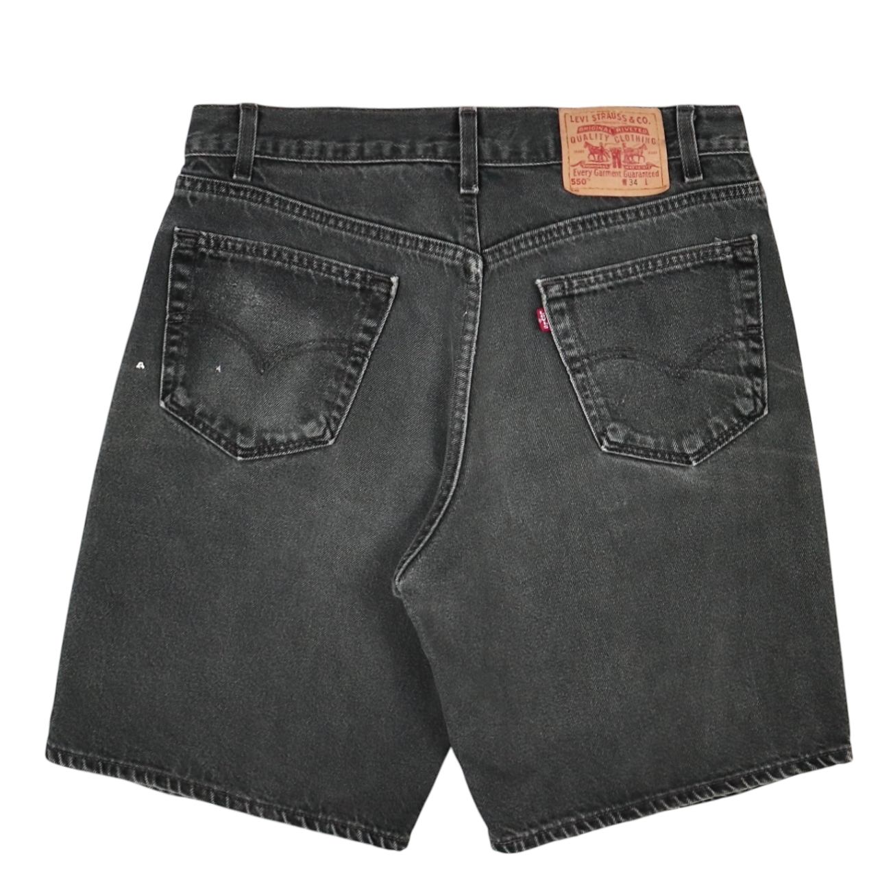 2000s Levi's 550 Made in USA Black Denim Shorts Size 34