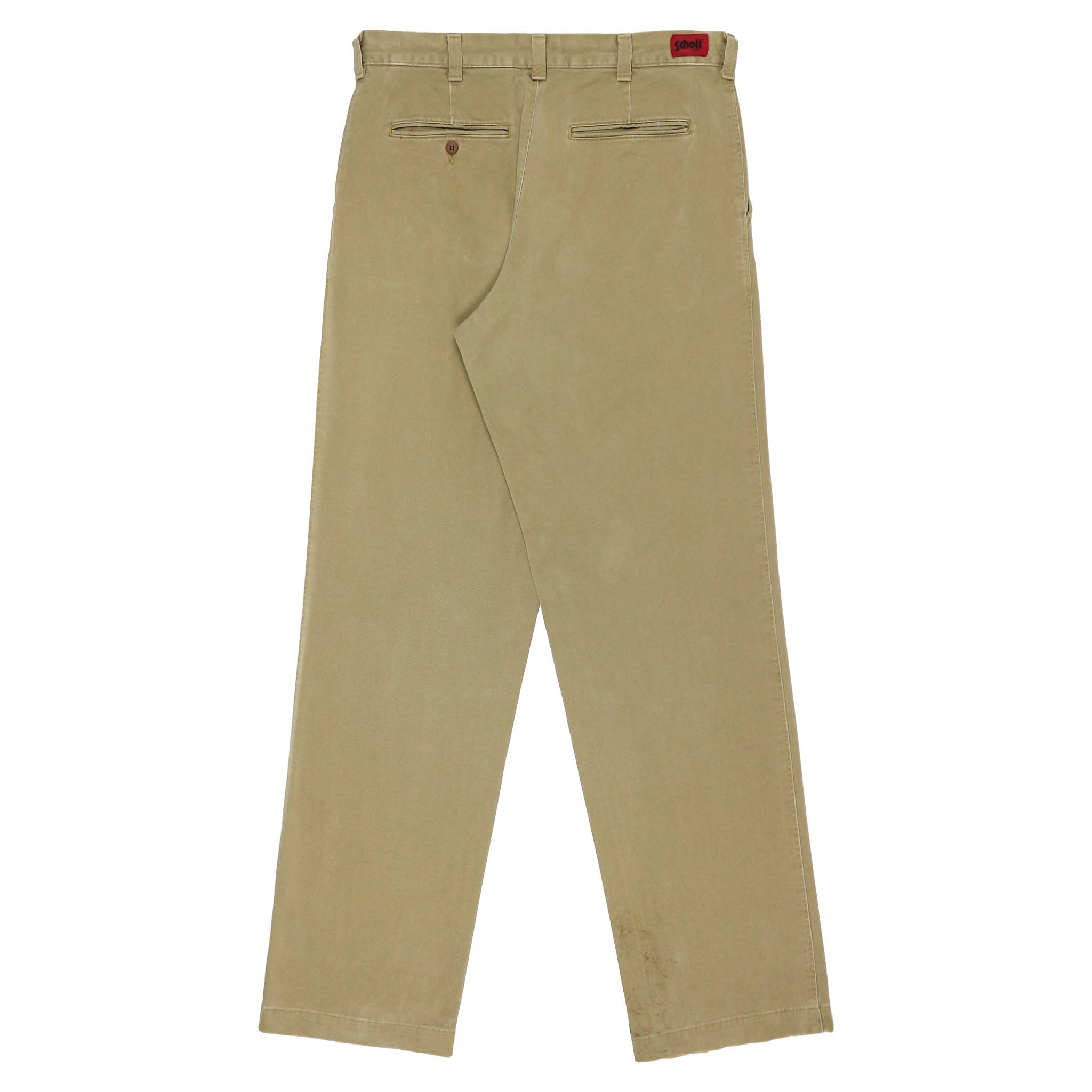 Schott Made in JP Wide Fit Khaki Trousers Size 33