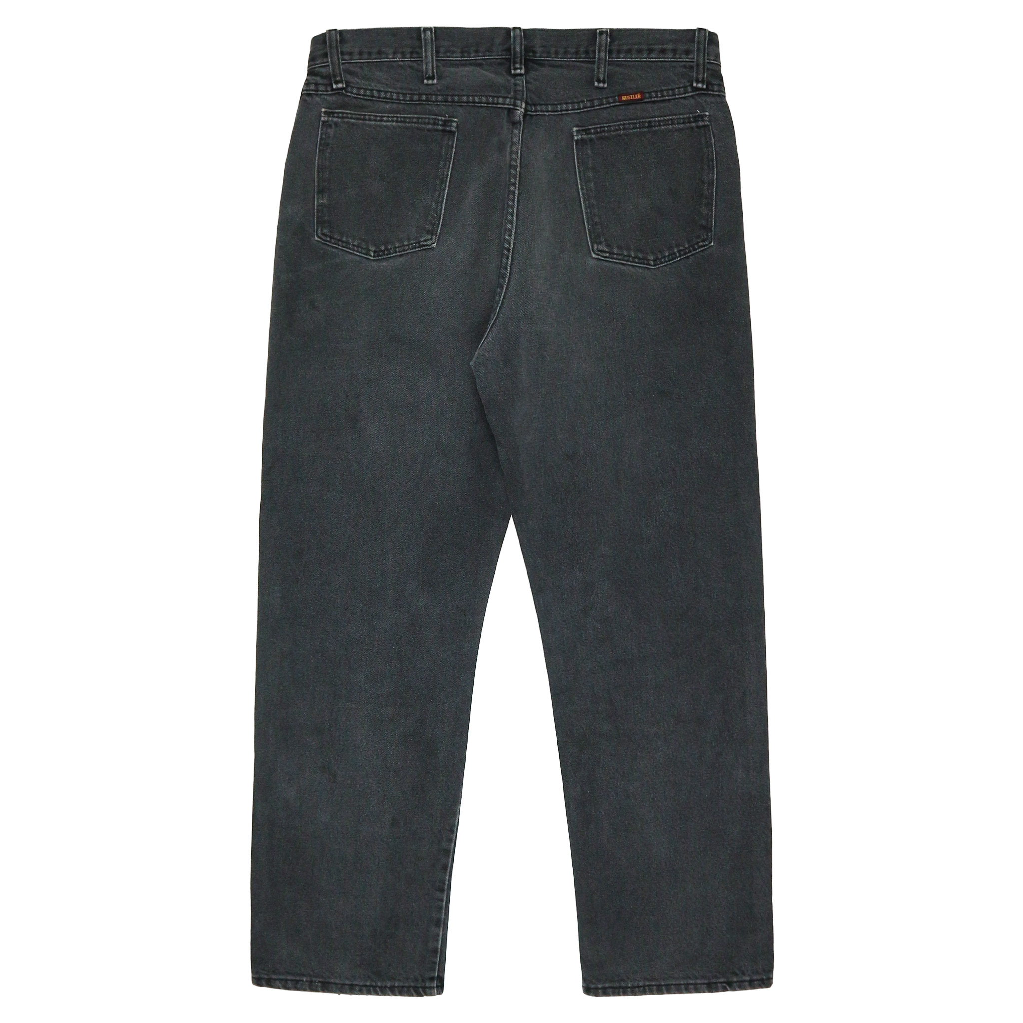 90s Rustler Faded Black Denim Worker Jeans Size 35