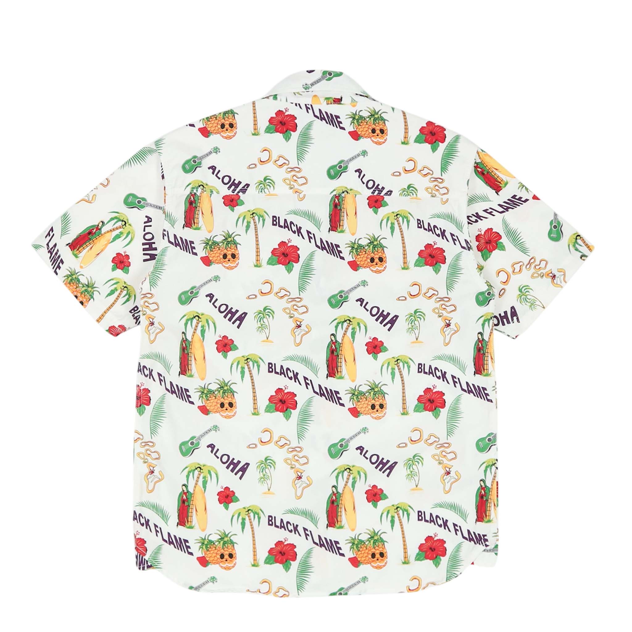 Black Flame Brand Hawaiian Shirt Size M