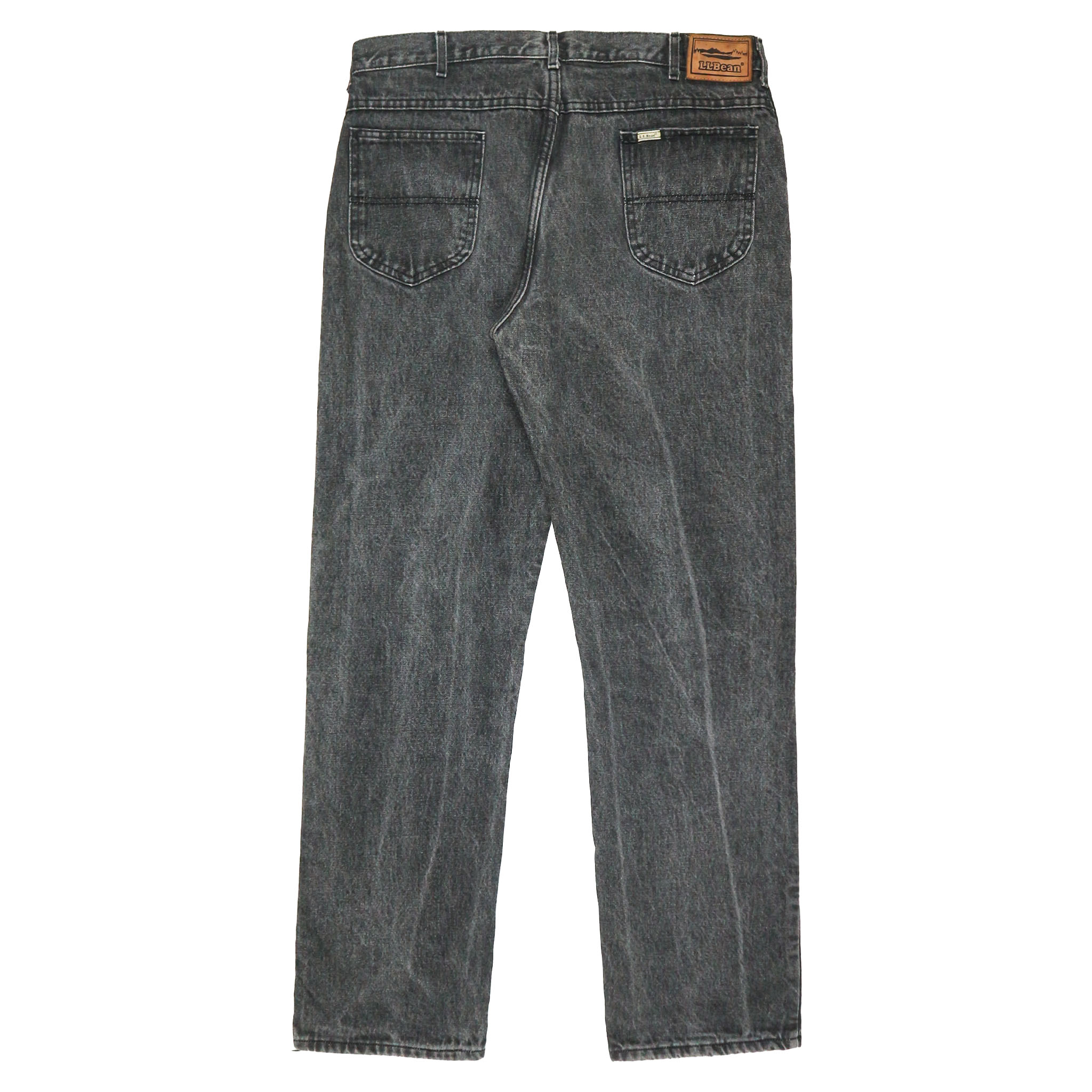 Vtg 80s L.L.Bean USA Black Denim Jeans Size 36