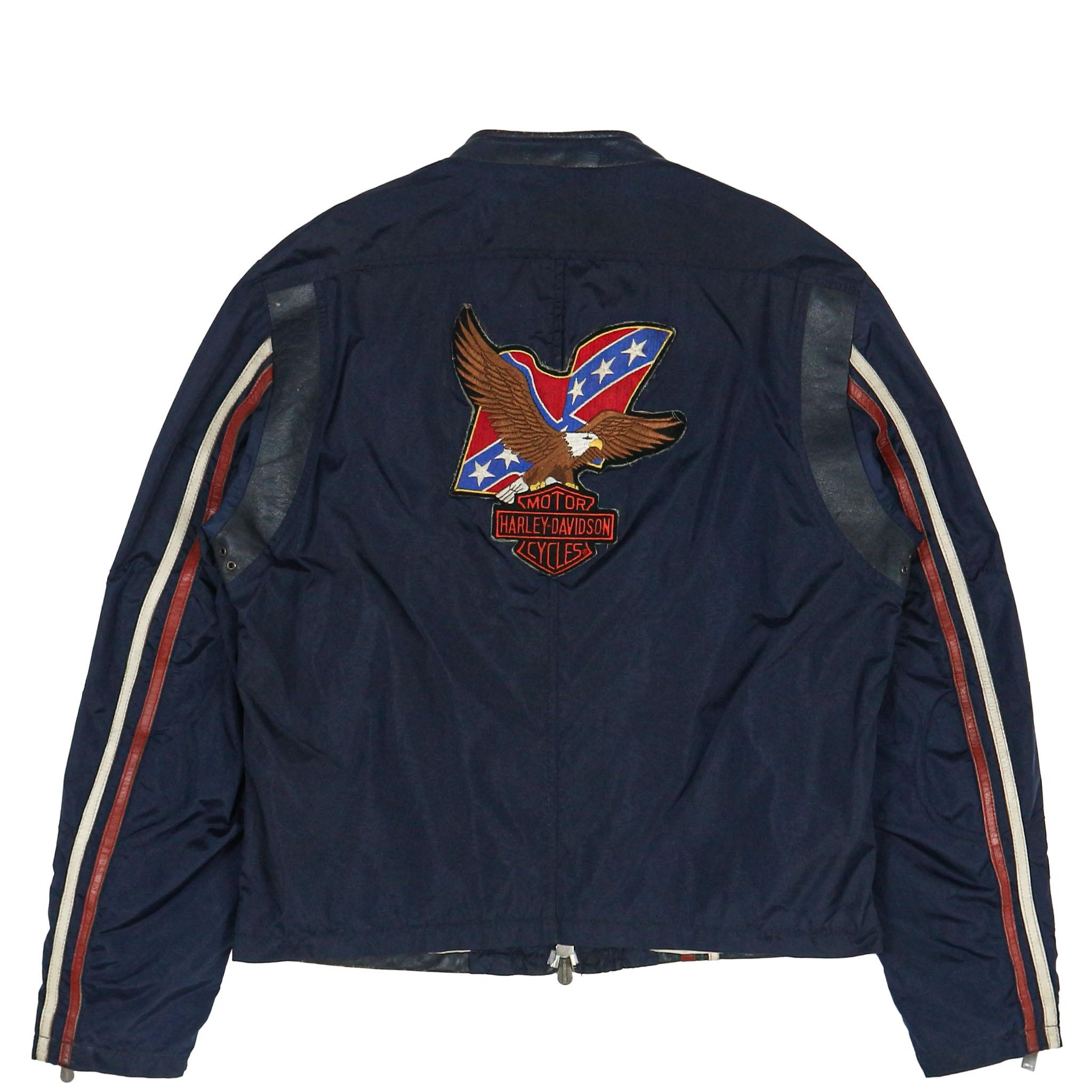 Lee Trevor Nylon Leather Motorcycle Jacket Size L