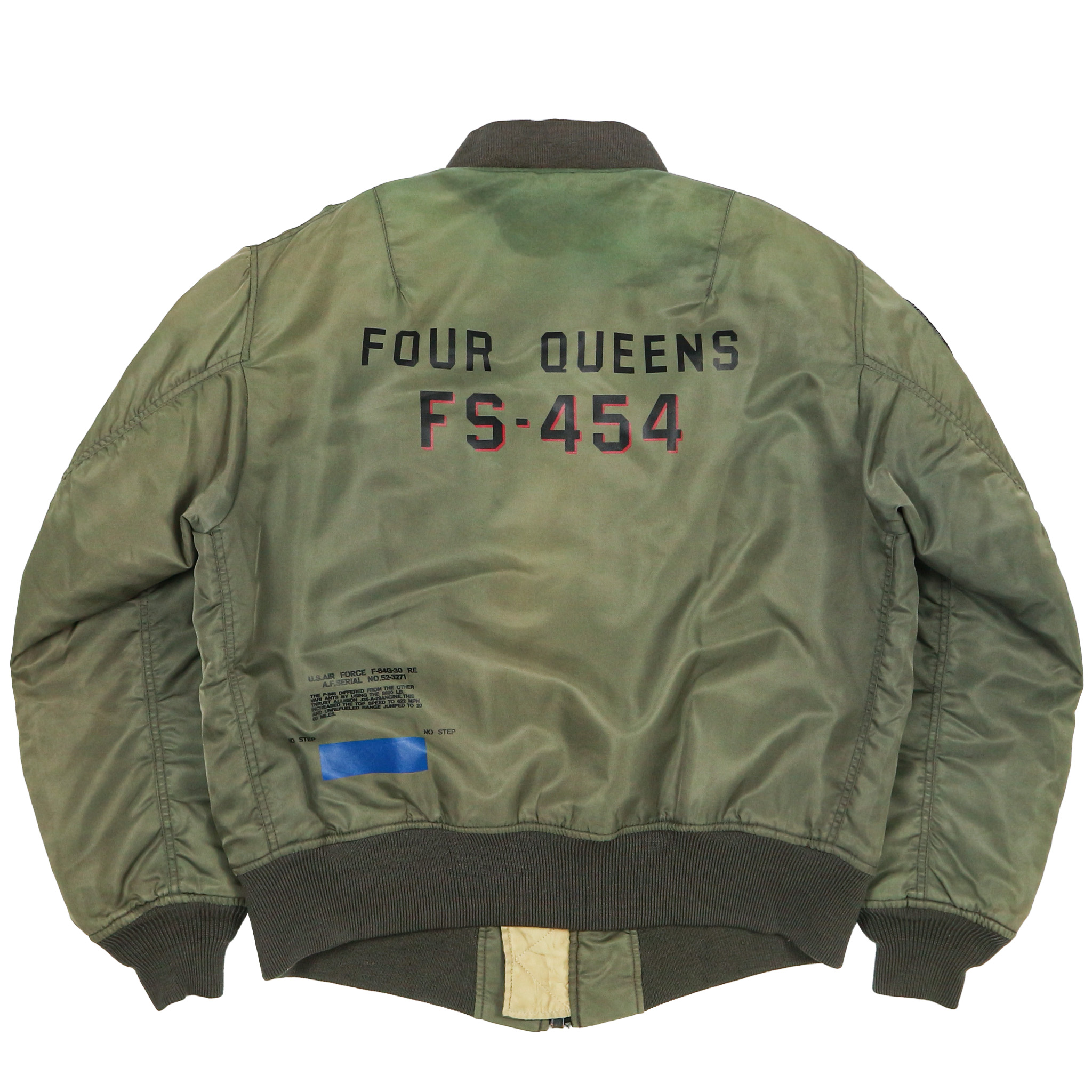Avirex Japan Olive Faded Bomber Jacket Size XL