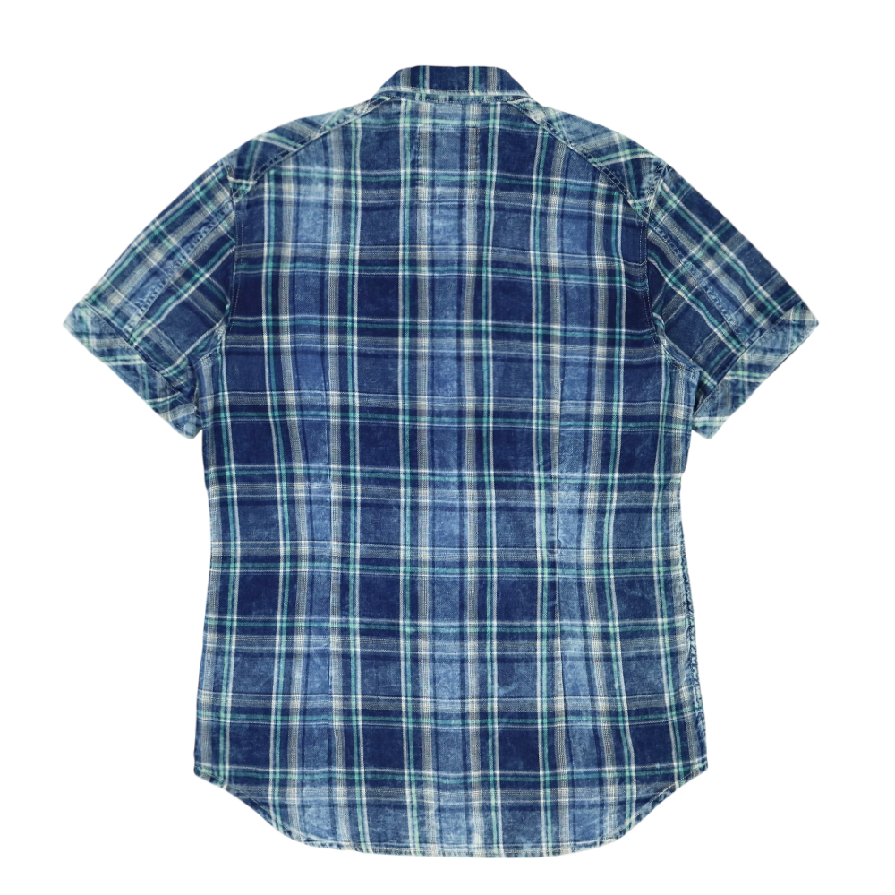 G-Star Raw Brand Short-sleeve Plaid Shirt Size M