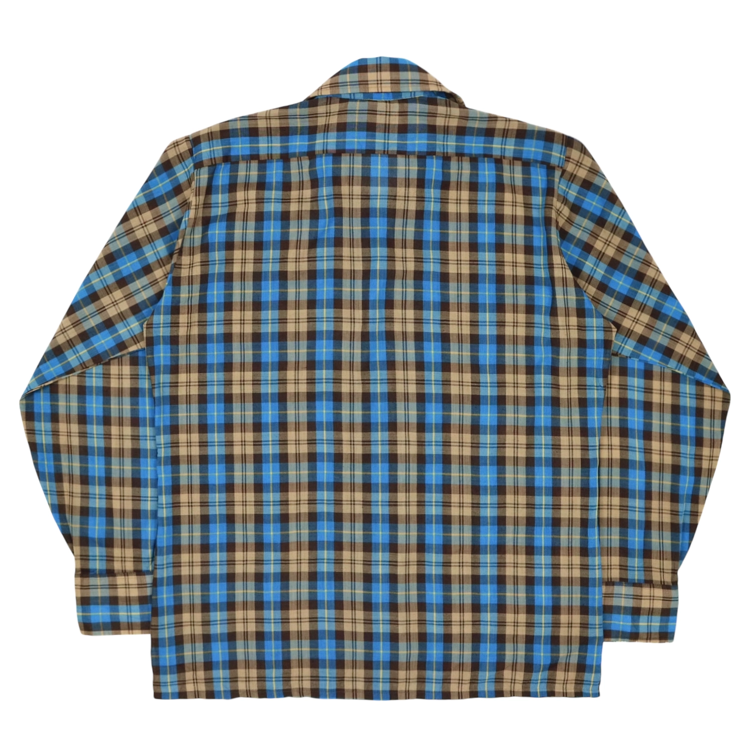 Vintage 70s Arrow Loop Collar Plaid Shirt Size M