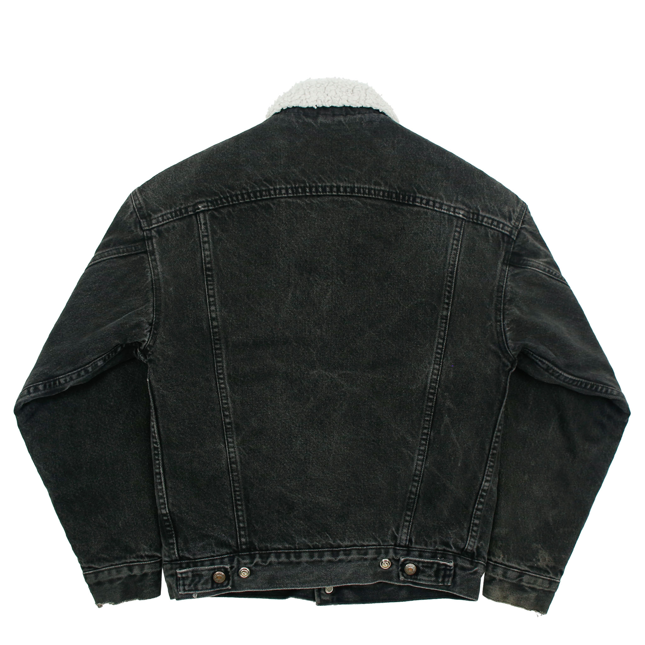 80s Levi's USA Sherpa-lined Black Denim Jacket Size XS