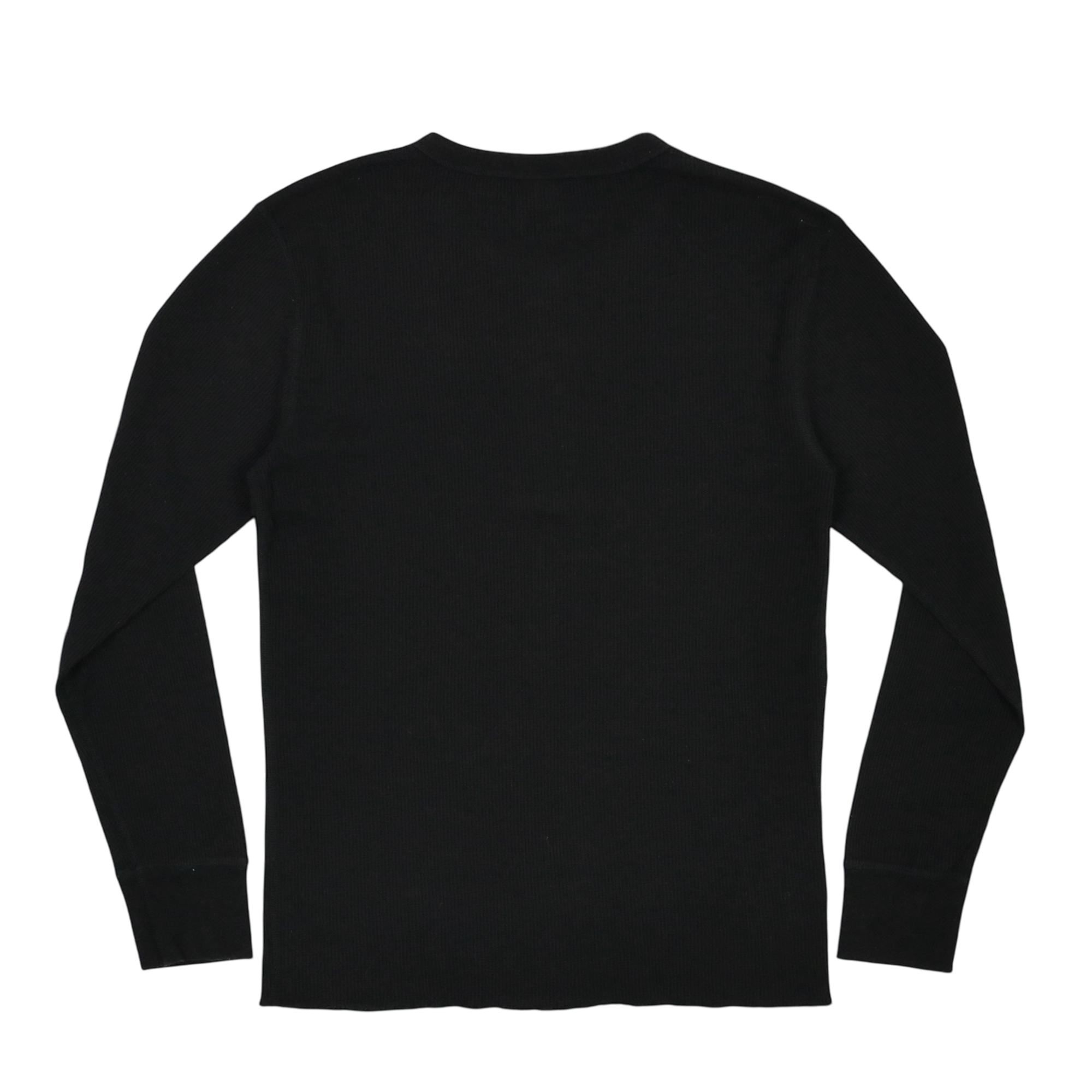 Healthknit Black Waffle Henley Shirt Size L