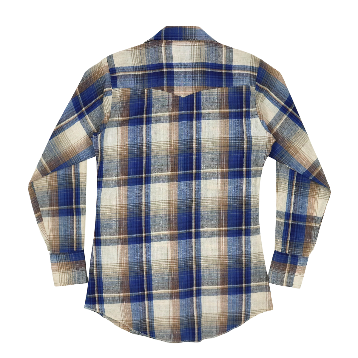 Vtg 70s Dee Cee USA Plaid Western Shirt Size S