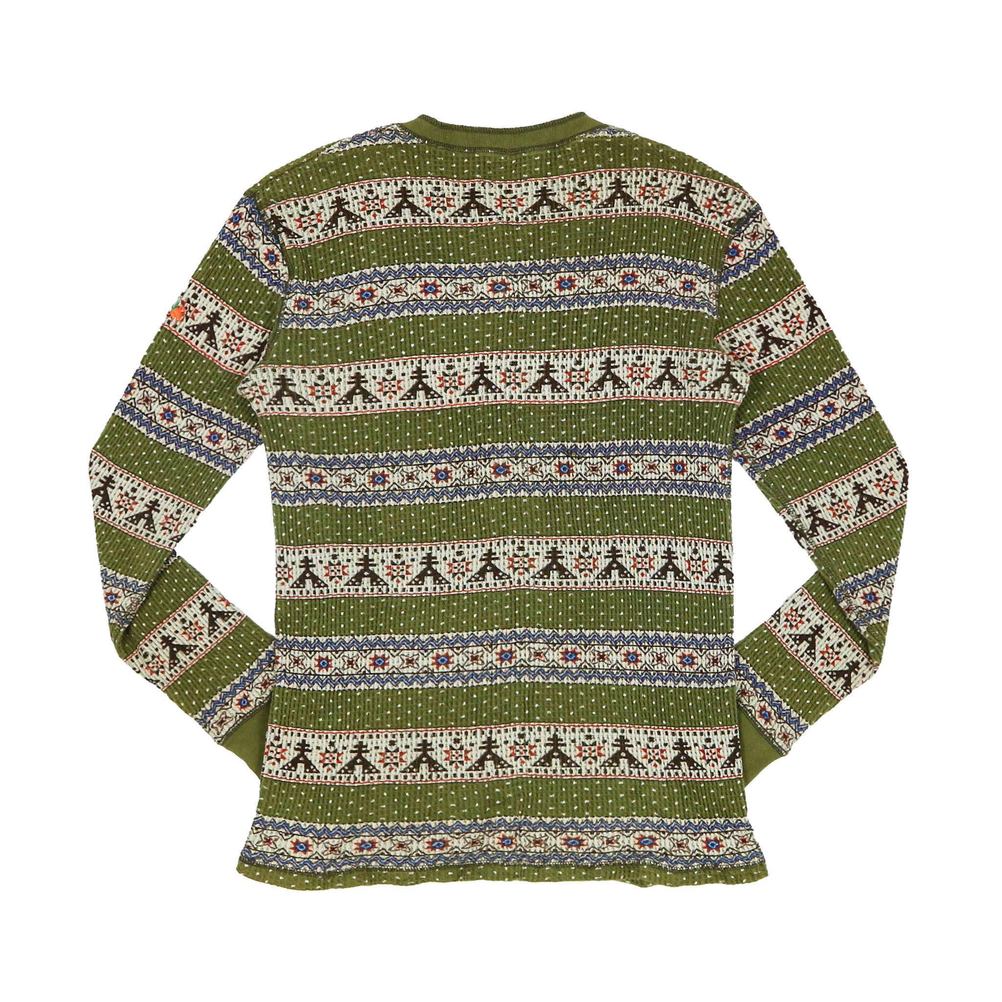 Ku USA Brand Native Pattern Henley Shirt Size L