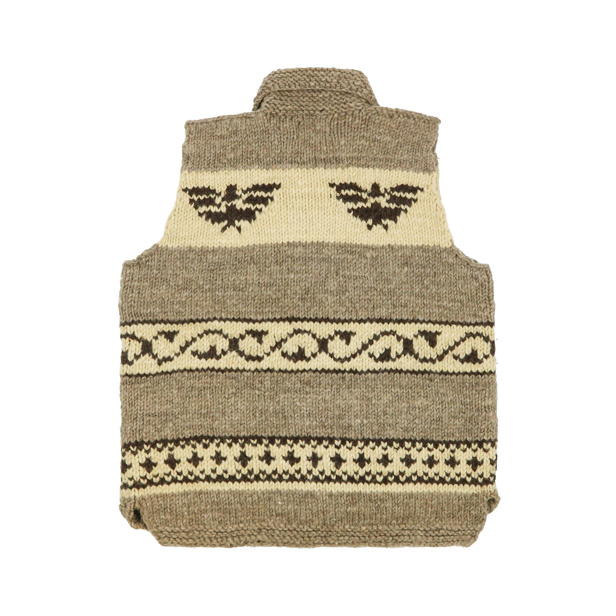 South2 West8 Cowichan Hand-knitted Wool Vest Size L