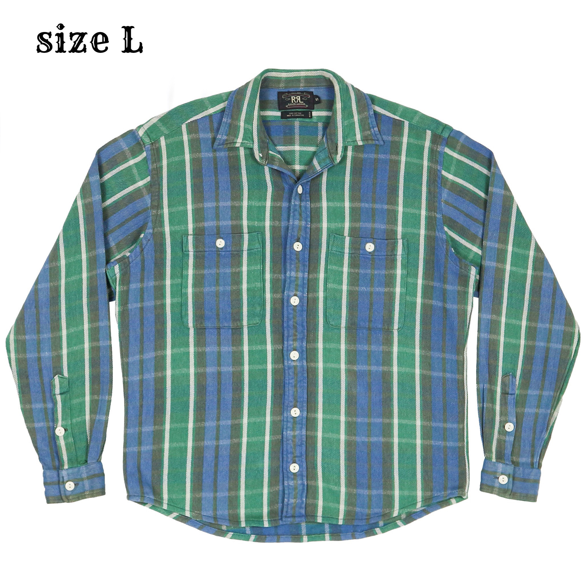 Double RL RRL Flannel Work Shirt Size L