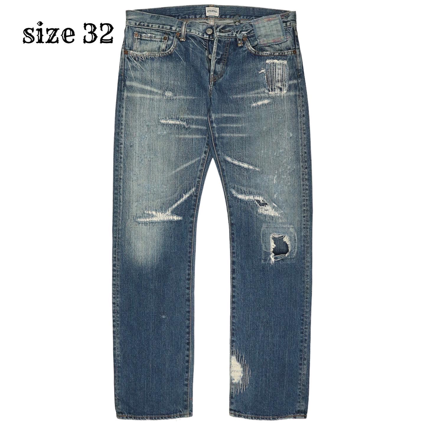 Eternal Japan Made Distress Denim Jeans Size 32