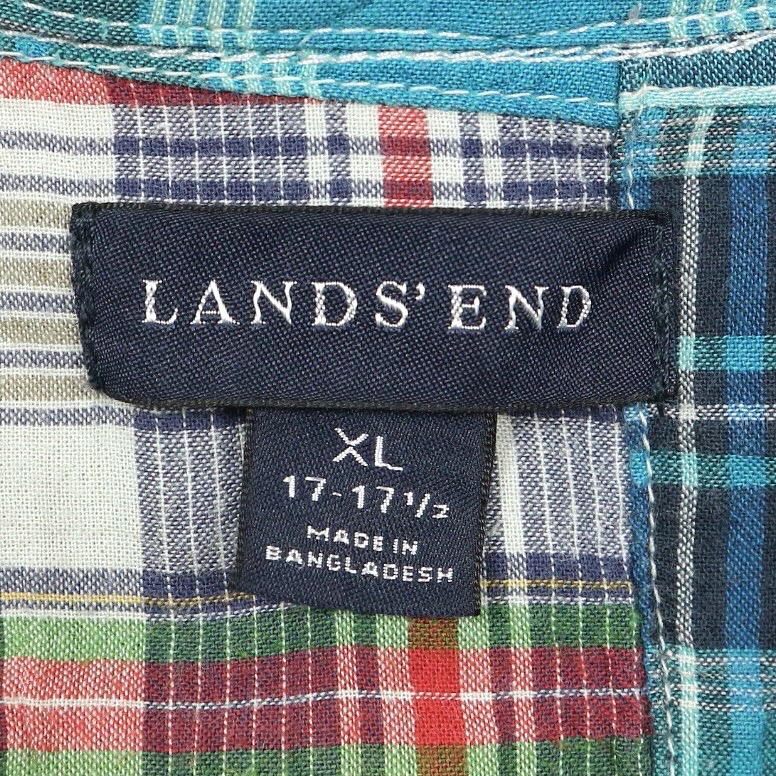 Lands’ End Patchwork Shirt Size XL